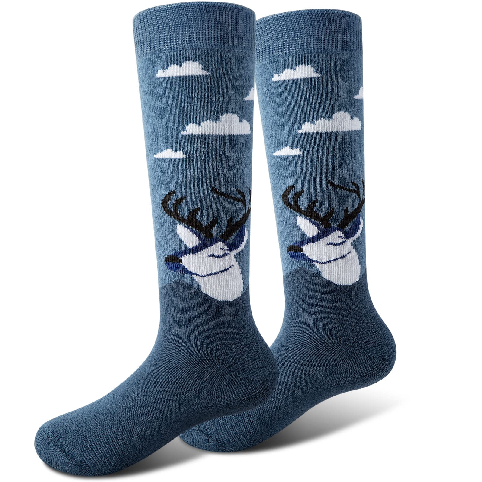 Cimkiz Kids Ski Socks for Boys & Girls - Warm Winter Snowboarding Socks (2 or 3 Pairs) - Perfect for Toddler Outdoor Skiing, Snow Sports & Cold Weather Activities