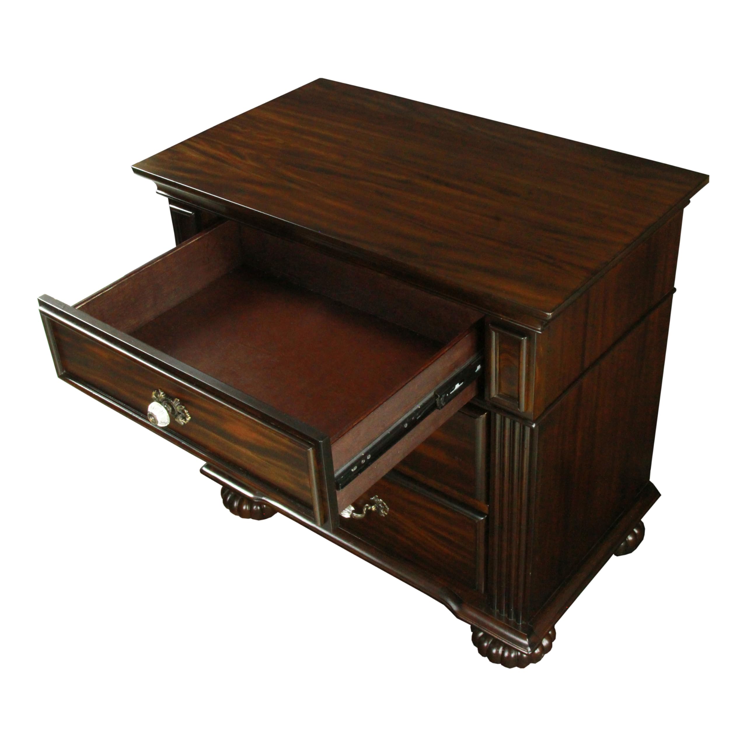 HOMES: Inside + Out ioHOMES Chaidari 3-Drawer Nightstand, Dark Walnut - Stylish Bedroom Furniture for Small Spaces, Modern Nightstand with Storage for Bedside Organization
