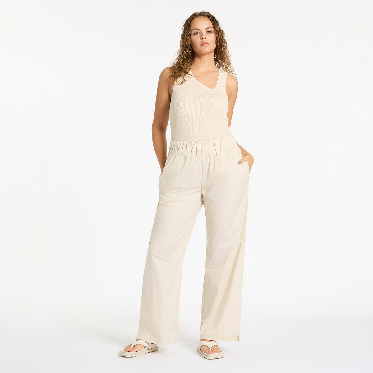 Frontier Women's Casual Pants - Comfortable Stretch Trousers in Bone Color for Work, Travel & Everyday Wear