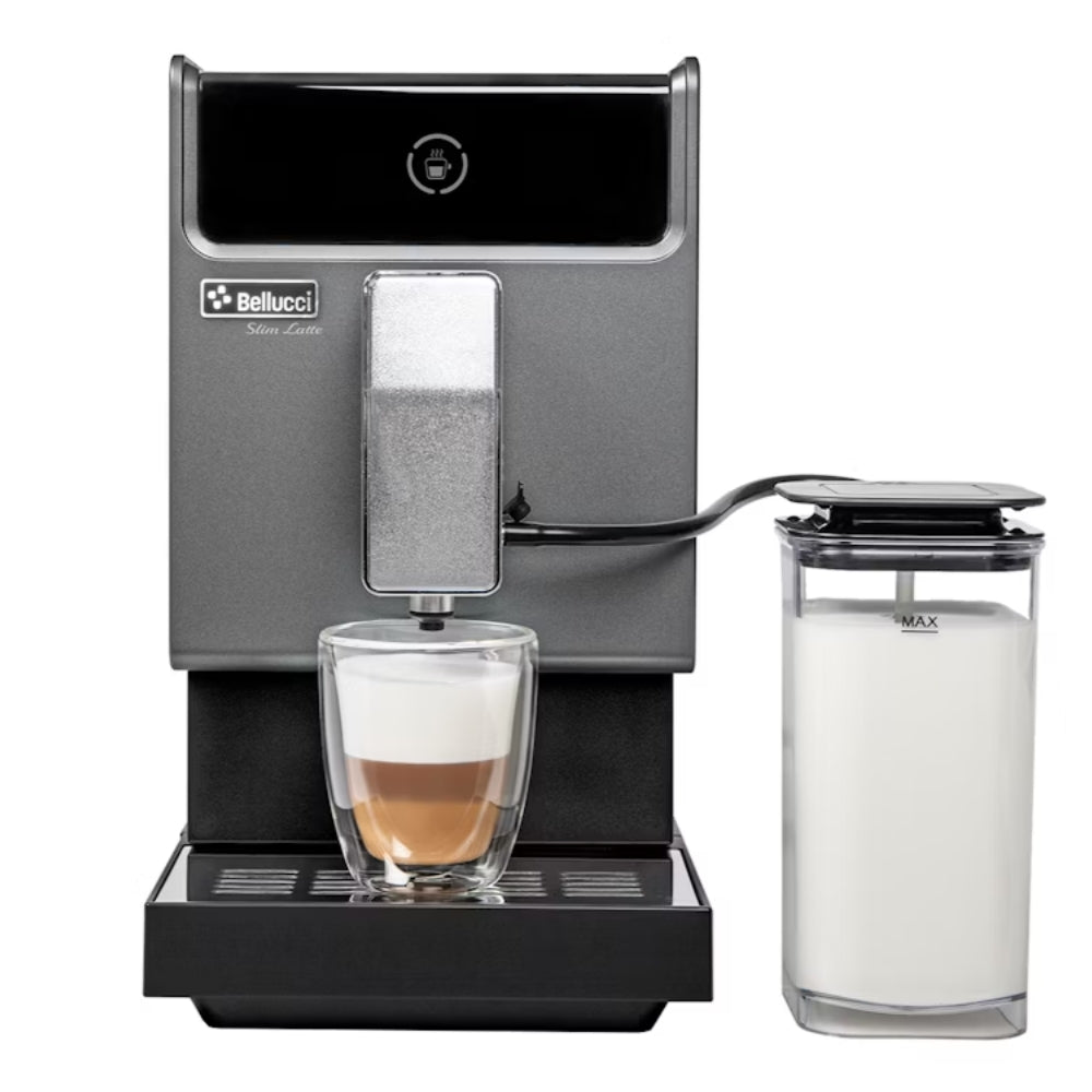 Bellucci Slim Latte Automatic Espresso Machine with Milk Frother - Professional Coffee Maker for Home & Office - Perfect for Cappuccino, Latte & Espresso Lovers