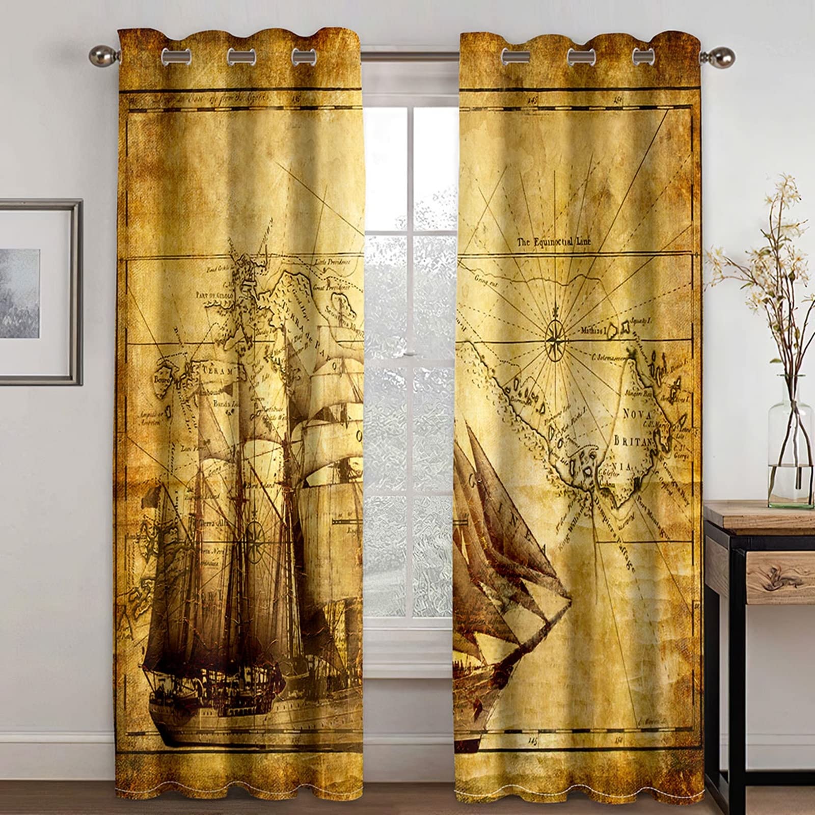 Brown Blackout Curtains for Bedroom - 108