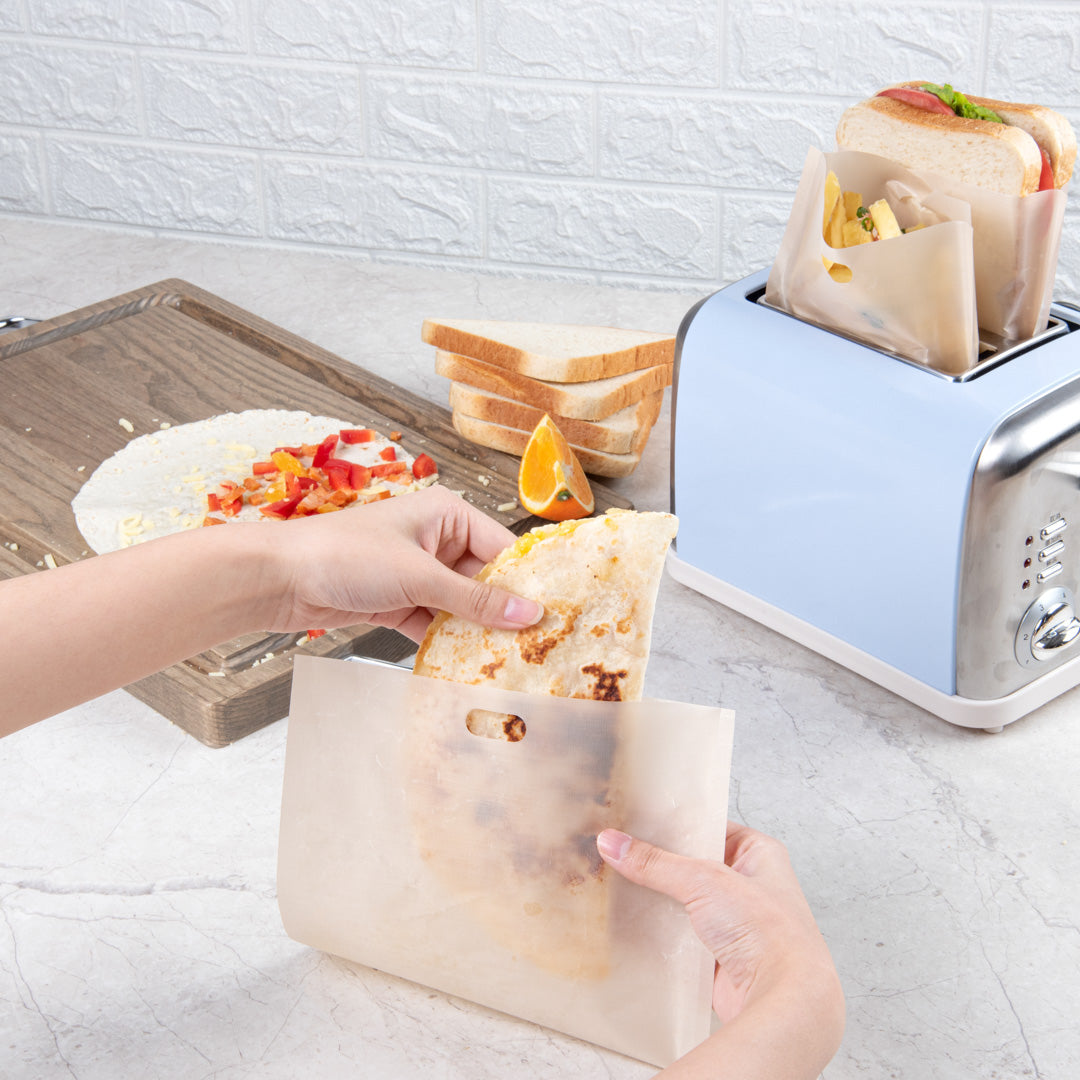 Non-Stick Heat Resistant Kraft Plastic Large Toaster Bags - 8.75