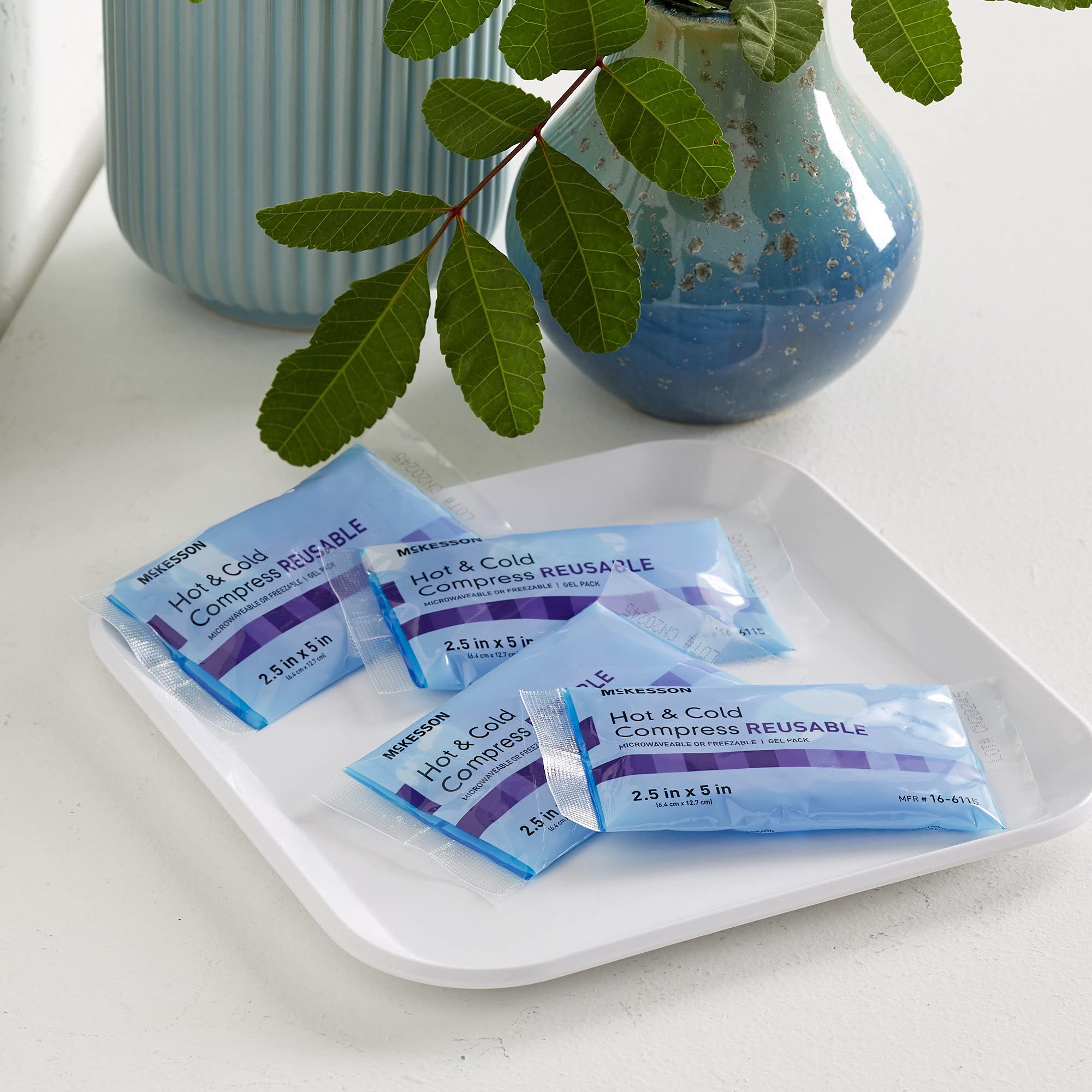 McKesson Reusable Hot & Cold Therapy Gel Packs (150 Pack) - 2.5