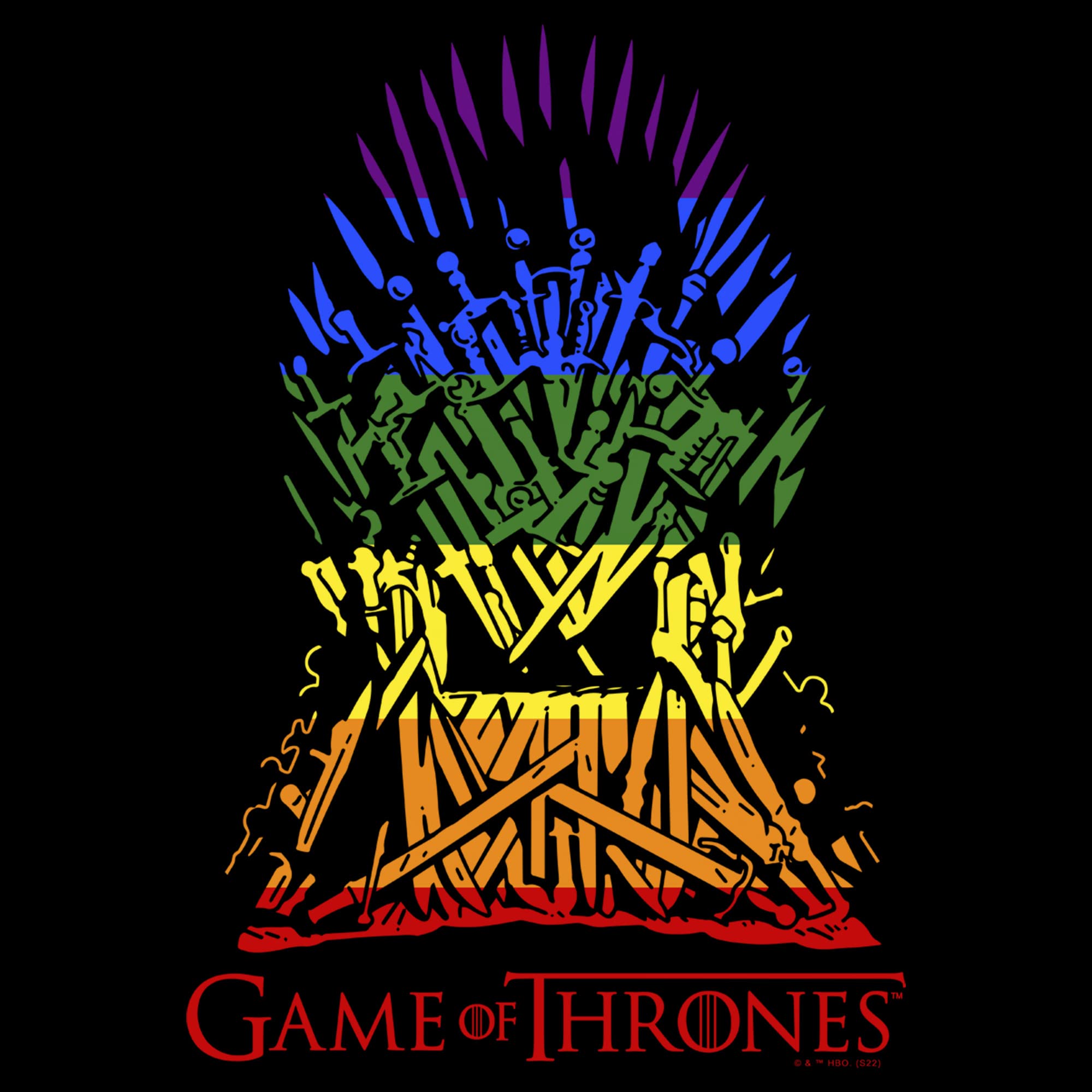 Game of Thrones Rainbow Iron Throne T-Shirt for Men - Stylish Pop Culture Tee for Fans, Cosplay & Casual Wear