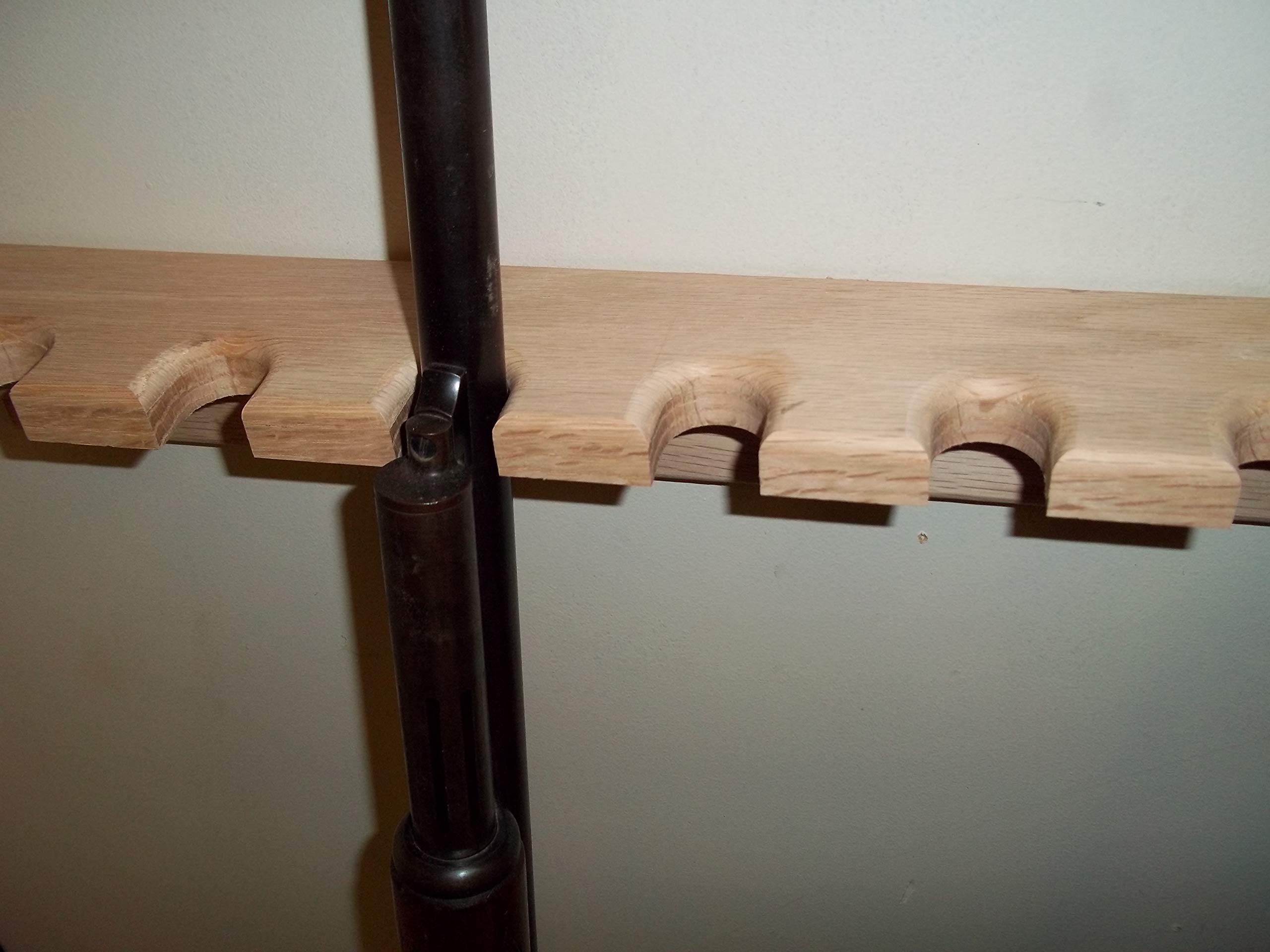 3 Pack Oak Closet Gun Rack - Single Barrel Rifle Storage for Home, Cabin & Hunting | Space Saving Wall Mount Gun Holder