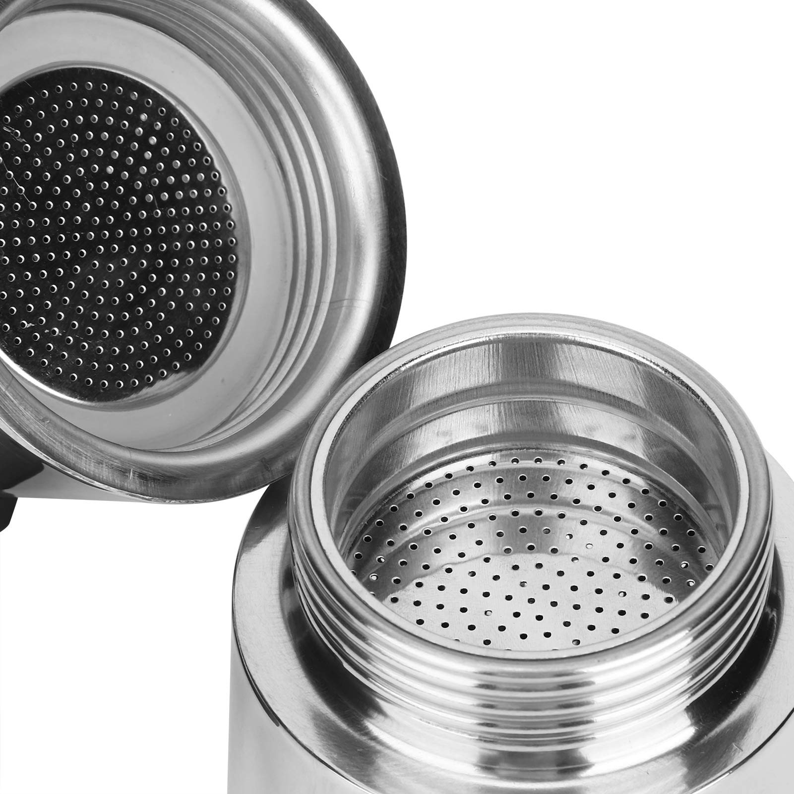 HERCHR 4-Cup Stovetop Espresso Maker - 200ml Stainless Steel Moka Pot for Rich Italian Coffee - Perfect for Home, Office & Camping - Easy to Use on Gas, Electric & Induction Stoves