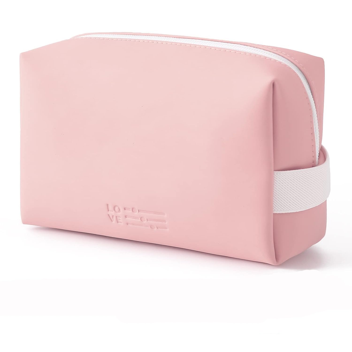Waterproof PU Leather Cosmetic Organizer & Makeup Bag for Women - Travel Toiletry Pouch, Vanity Case & Jewelry Storage (Small, Pink) | Perfect for Travel, Home Organization & Daily Makeup Storage