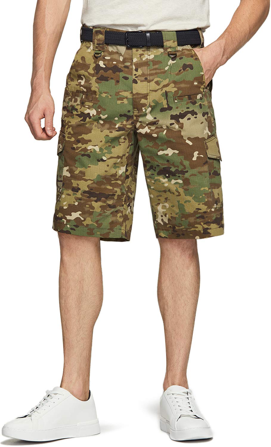 CQR Men's Quick Dry Stretch Hiking Cargo Shorts - Lightweight Tactical Outdoor & Camping Shorts with Multiple Pockets for Golf, Travel & Adventure Activities