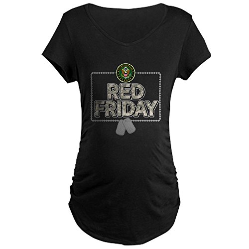 Army Red Friday Maternity Dark T-Shirt - Comfortable Pregnancy Tee for Military Support & Casual Wear | Perfect for Moms-to-Be, Military Spouses & Patriotic Occasions