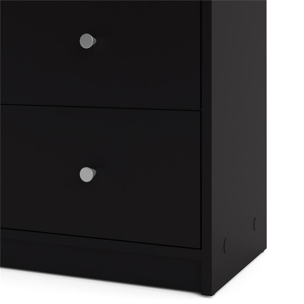 Pemberly Row 3-Piece Engineered Wood Dresser and Nightstand Set in Black - Modern Bedroom Furniture for Master & Guest Rooms