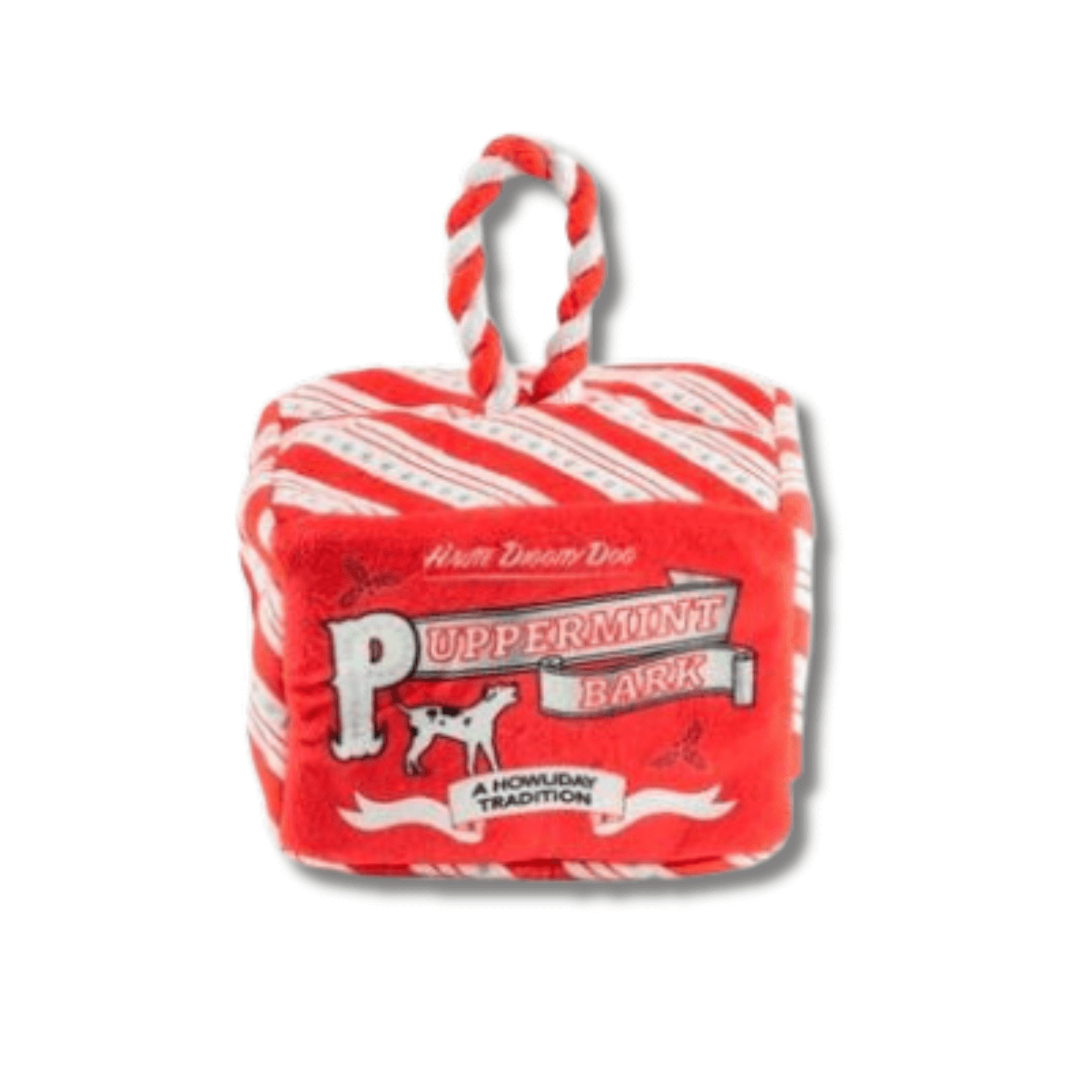 Peppermint Bark Scented Christmas Dog Toy for Small & Medium Dogs - Interactive Chew Toy for Puppies & Adult Dogs - Perfect for Holiday Playtime & Training