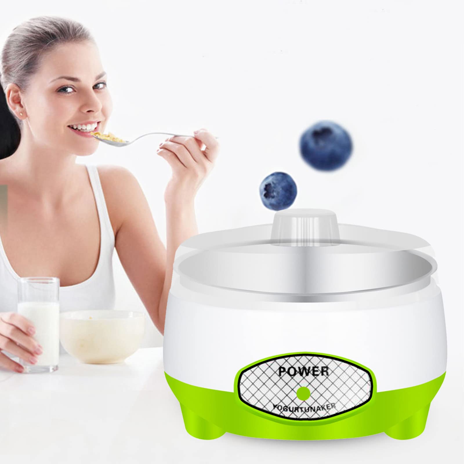 Electric Stainless Steel Yogurt Maker Machine - Portable Greek Yogurt, Cheese & Natto Maker for Homemade Dairy & Fermented Foods | Perfect for Kitchen, Camping & Healthy Snacks