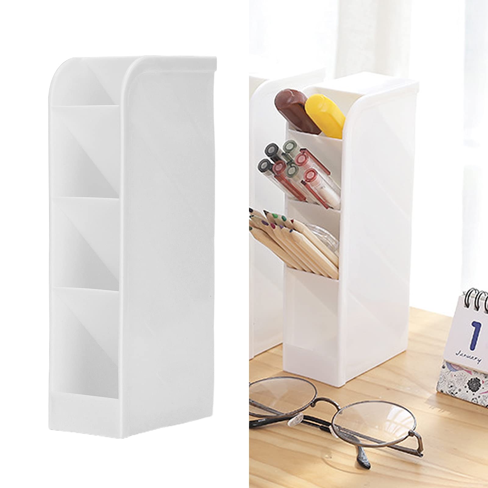 Yosoo 4-Slot Makeup Brush Holder & Cosmetic Organizer - Elegant Vanity Desk Storage for Brushes, Jewelry, and Beauty Accessories | Perfect for Bathroom, Dressing Table, and Travel Makeup Organization