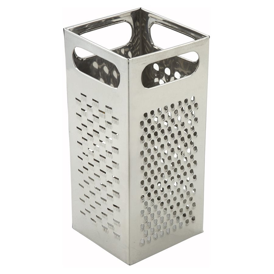 Winco 4-Sided Stainless Steel Box Grater - Heavy Duty Kitchen Cheese Shredder, Vegetable Slicer & Zester for Cooking, Baking & Meal Prep