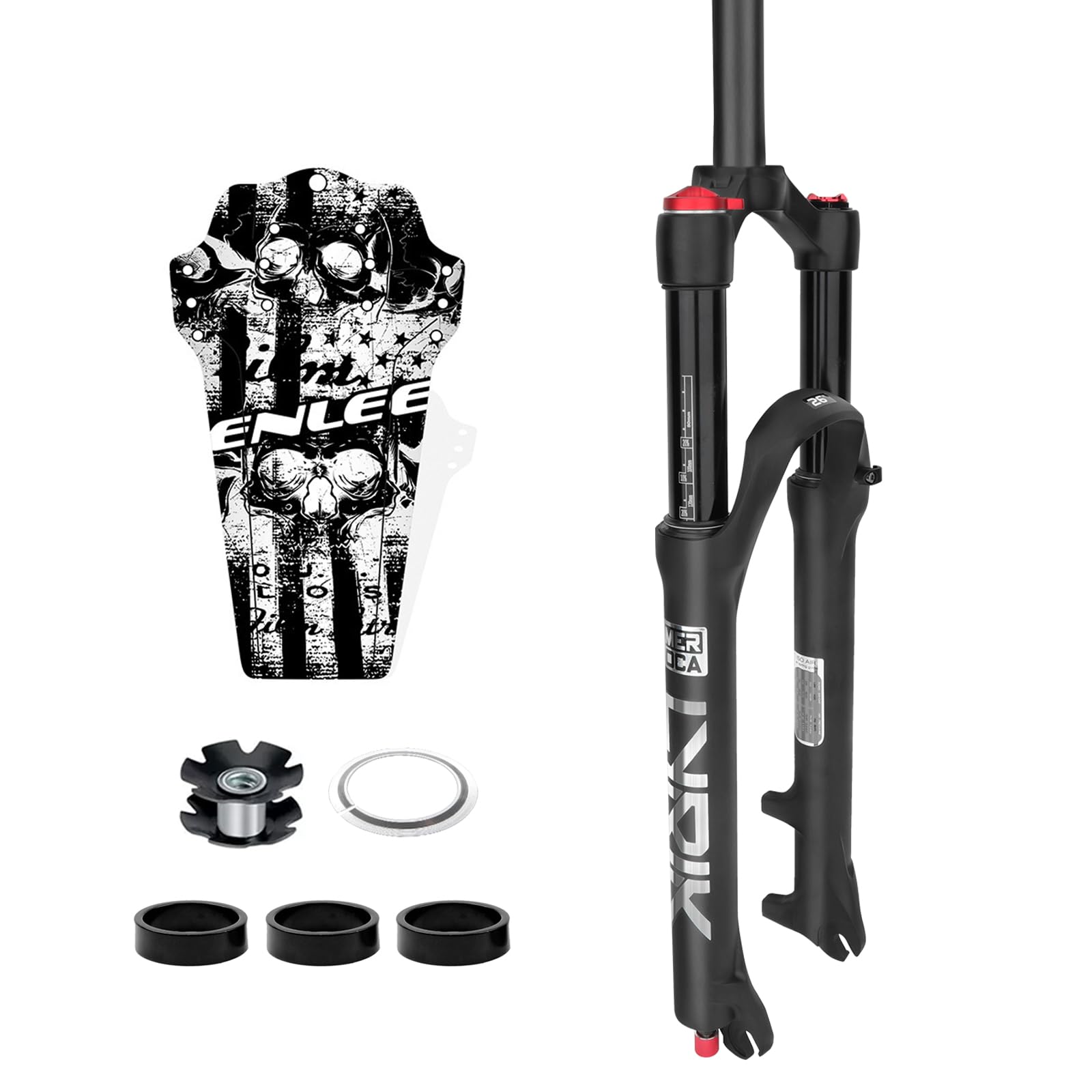 MEROCA Air Suspension Fork for Mountain Bike - 26/27.5/29 Inch Shock Absorber with Disc Brake & Quick Release - Perfect for Trail Riding & Off-Road Cycling