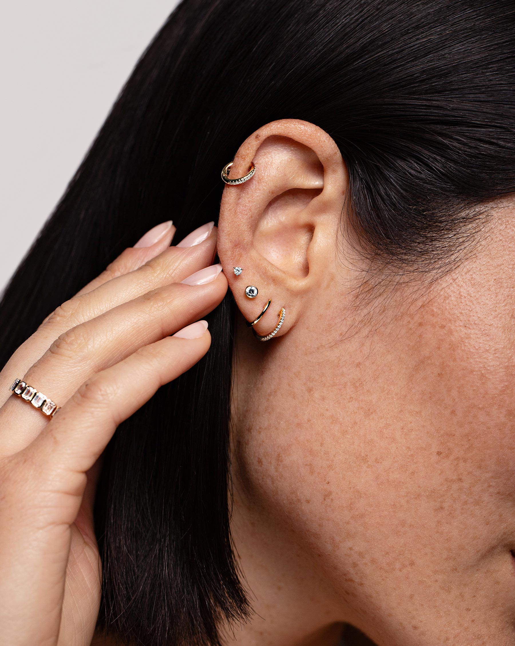 Diamond Huggie Earrings - 14K Gold Hoop Earrings for Women, Minimalist Dainty Huggies for Everyday Wear | Perfect for Gifts, Parties & Special Occasions