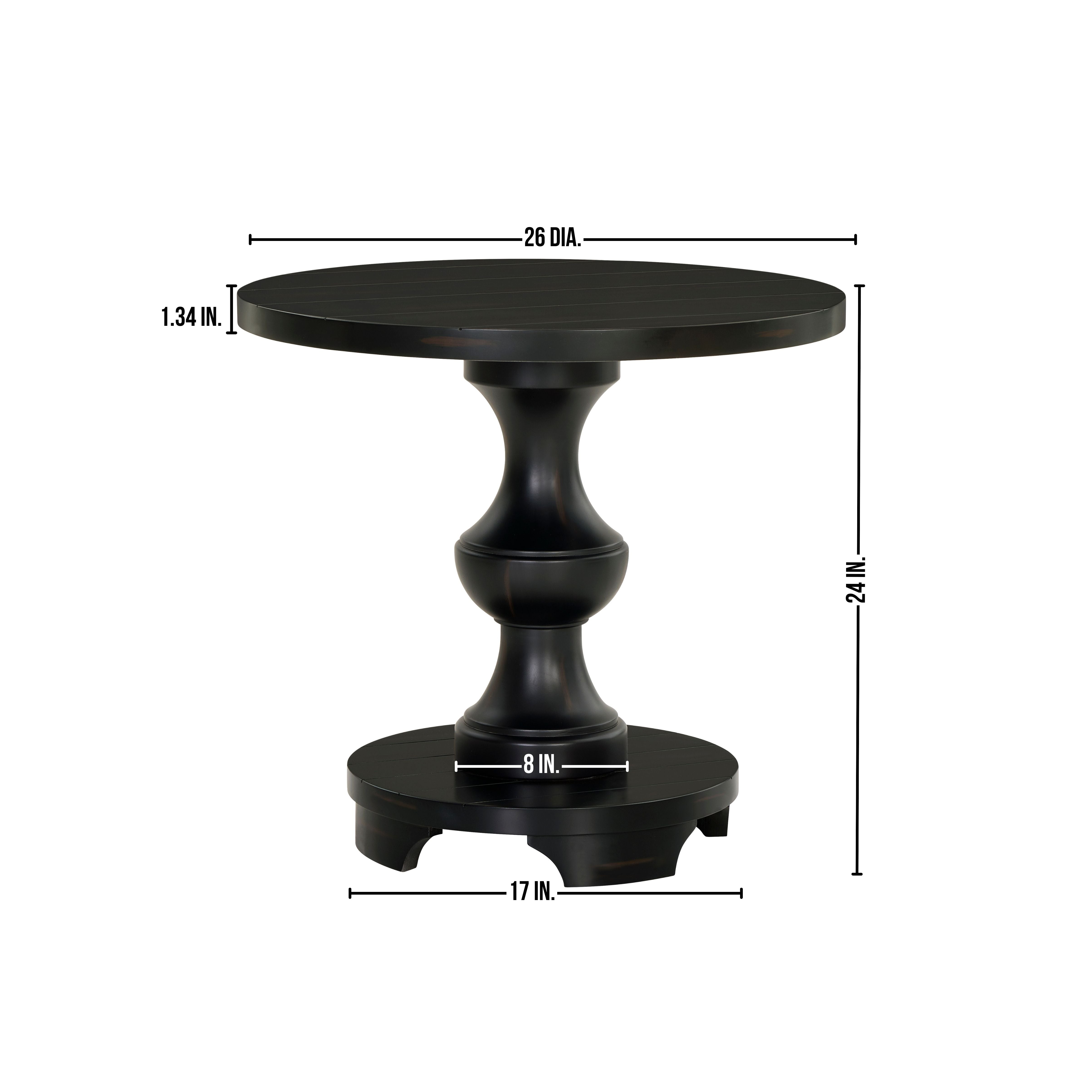 Roundhill Furniture Caesar Traditional Round Pedestal End Table - Classic Wood Side Table for Living Room, Bedroom & Office - Perfect for Coffee, Lamps & Decor
