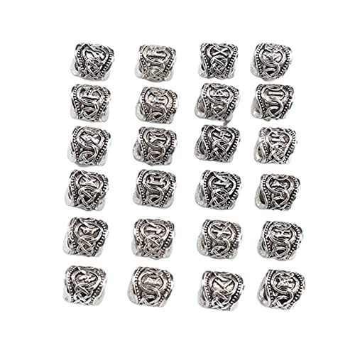 Nordic Viking Hair Beads - 24pcs Alloy Beard Braid Accessories for Men's Grooming