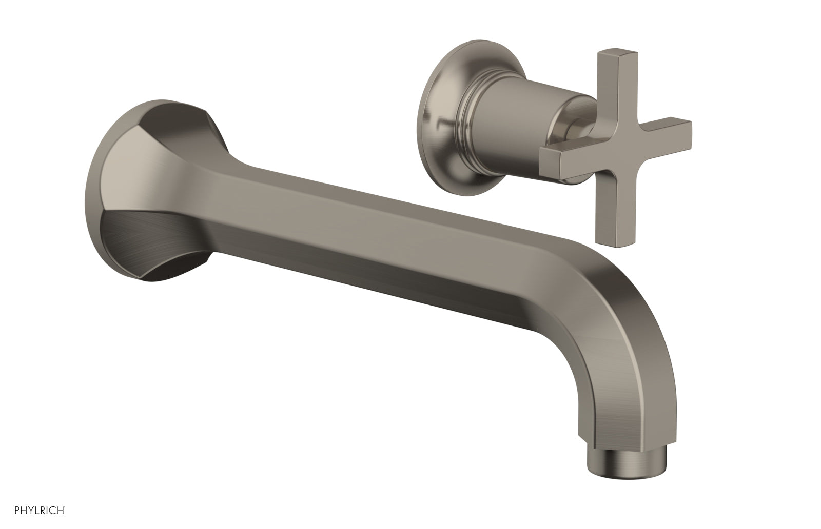 HEX MODERN Single Handle Wall Mounted Lavatory Faucet Set with Cross Handle 501 15 - Perfect for Bathroom Sink, Powder Room, and Guest Bath Installation