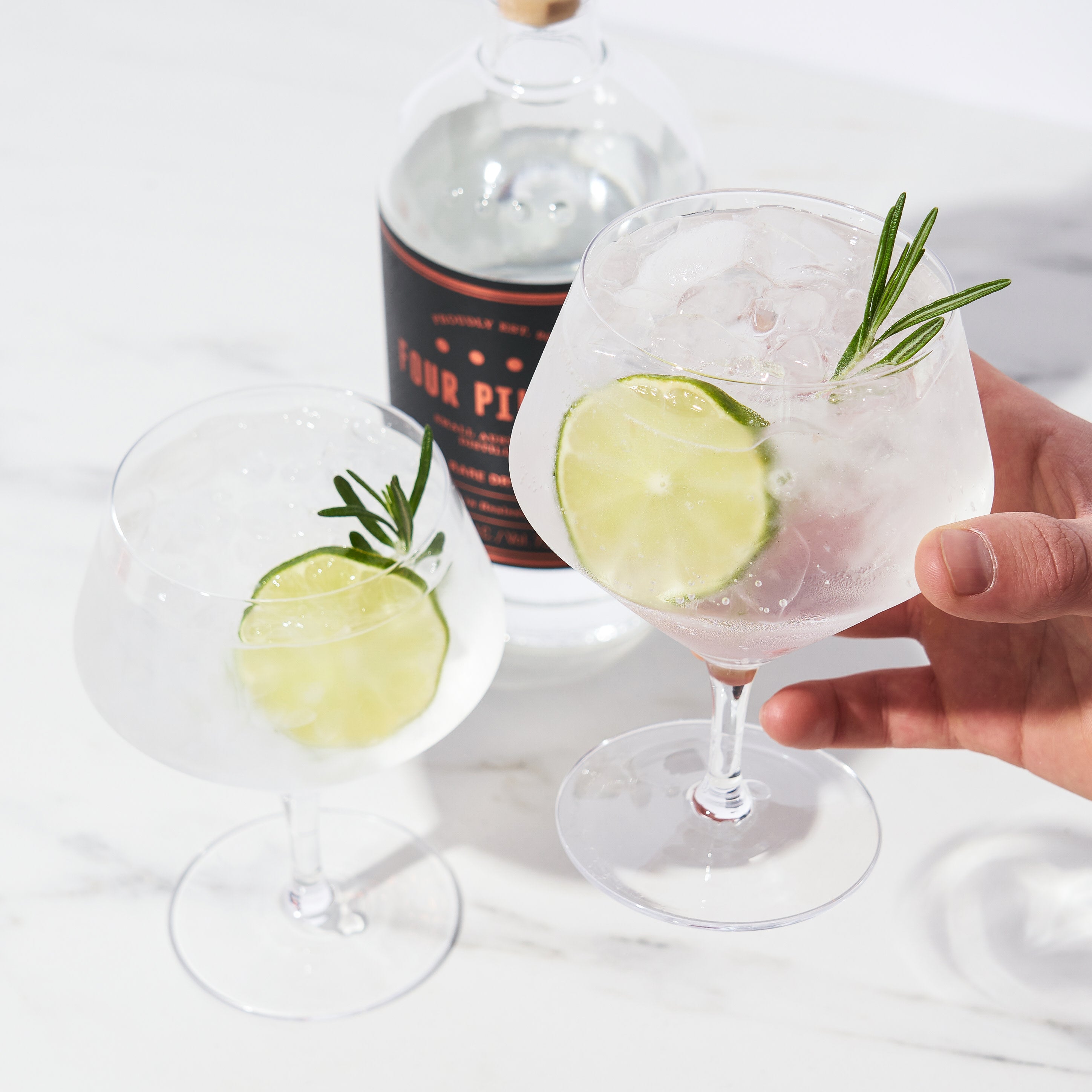 Raye Angled Crystal Gin & Tonic Glasses Set of 2 - Elegant Barware for Cocktails, Whiskey & Champagne - Perfect for Home Bars, Parties & Gifts