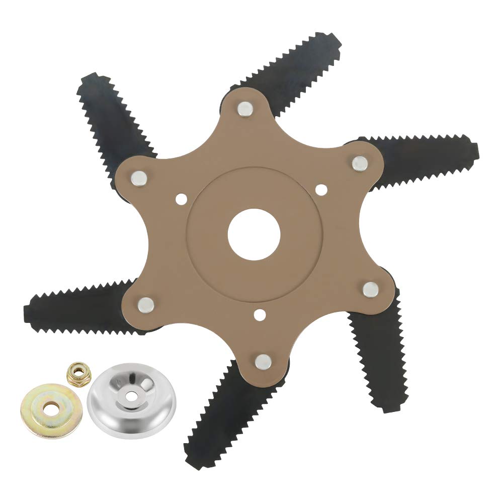 Scorpiuse 6 Steel Blade Trimmer Head Replacement - 65Mn Durable Lawn Mower & Grass Eater Accessory - Perfect for Yard Maintenance, Landscaping & Professional Gardening Work