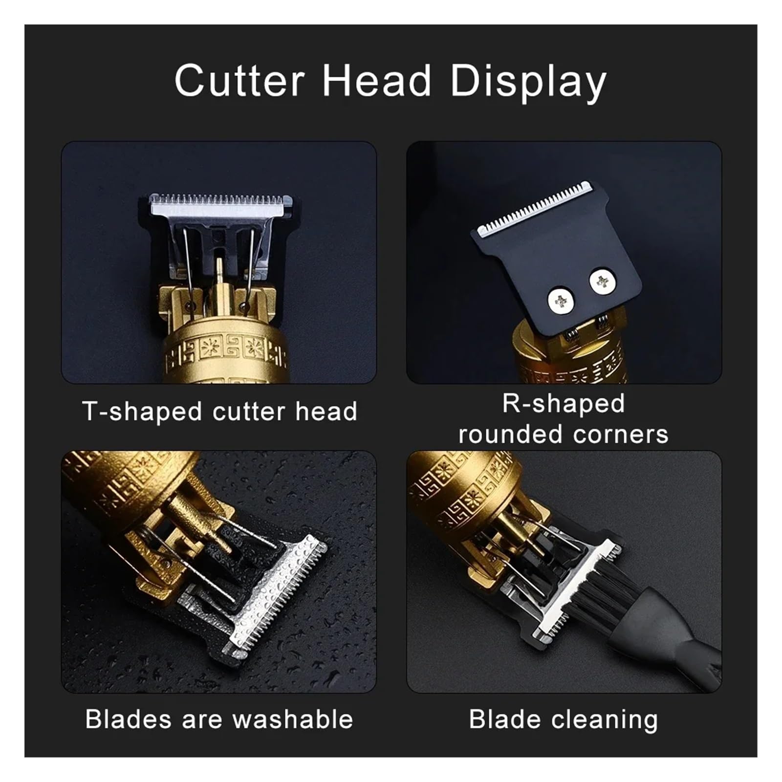 Professional Wireless Electric Hair Clipper & Beard Trimmer for Men - Gold Cordless Hair Cutting Machine with Precision Blades, Barber Quality Grooming Kit for Home & Salon Use (Gold Buddha-no Box) - Perfect for DIY Haircuts, Beard Styling & Personal Grooming