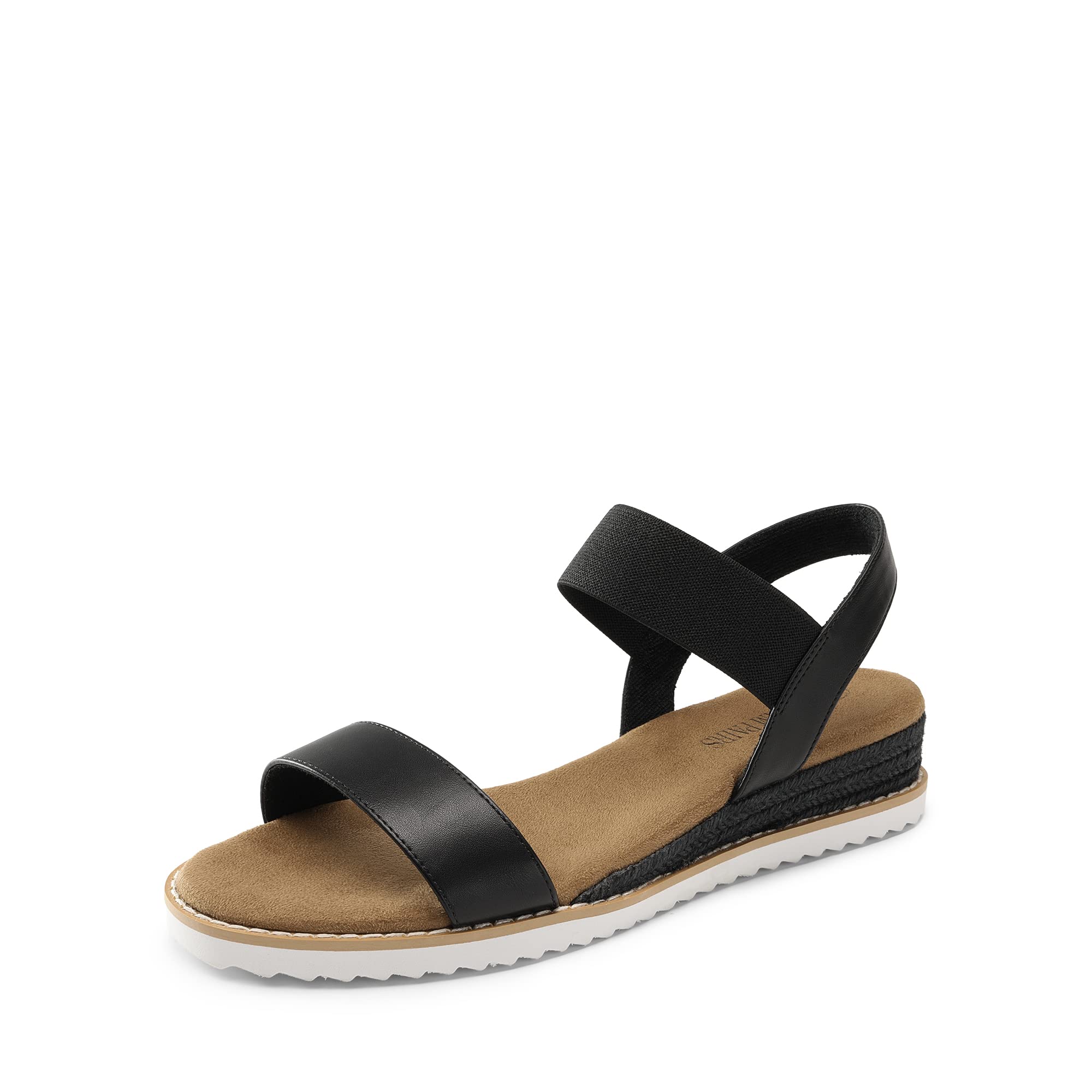 DREAM PAIRS Women's Stretchy Elastic Strap Espadrille Sandals with Open Toe & Wedge Heel - Comfortable Summer Casual Shoes for Beach, Vacation, and Everyday Wear