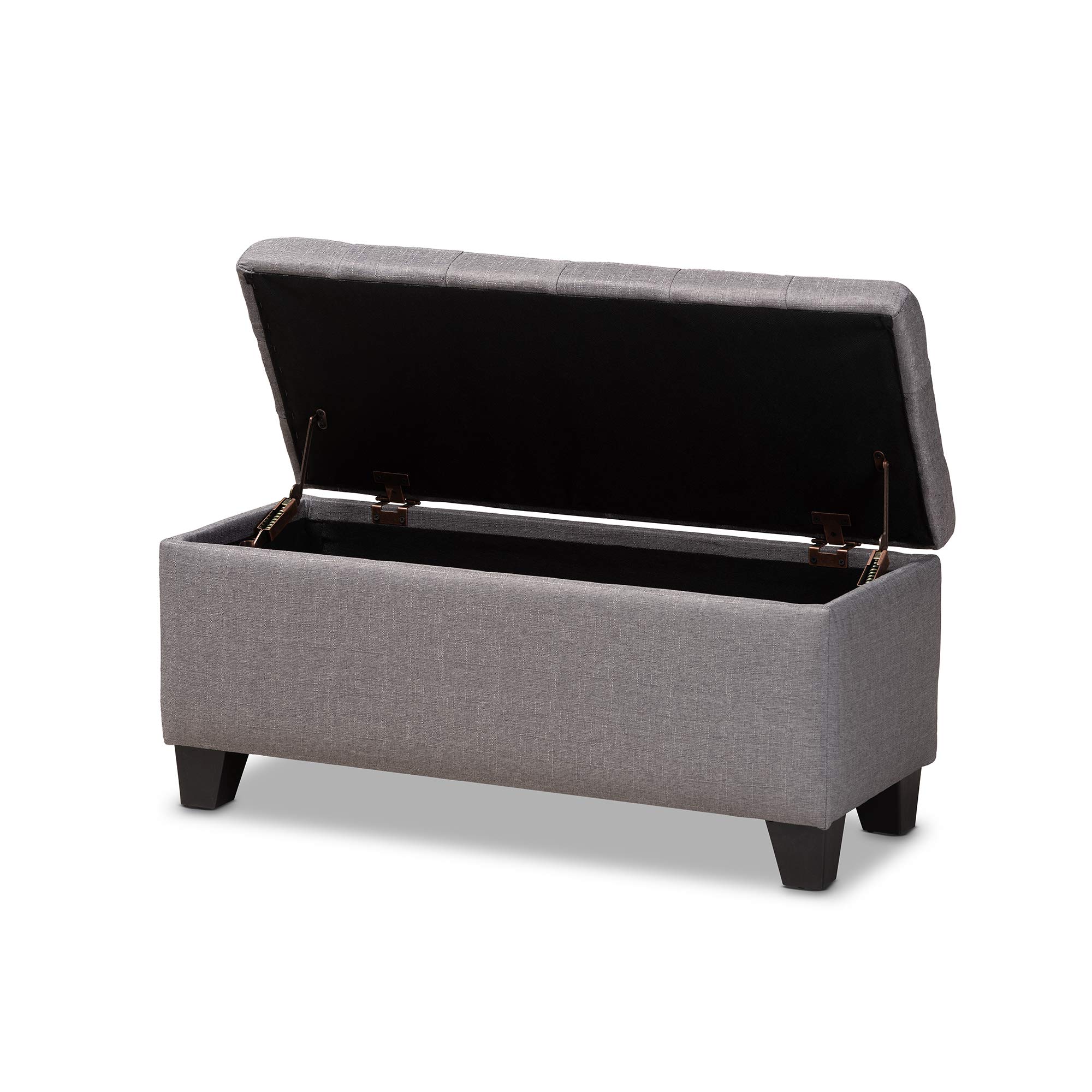 Baxton Studio Modern Gray Ottoman - Versatile Footrest, Extra Seating & Storage for Living Room, Bedroom & Office