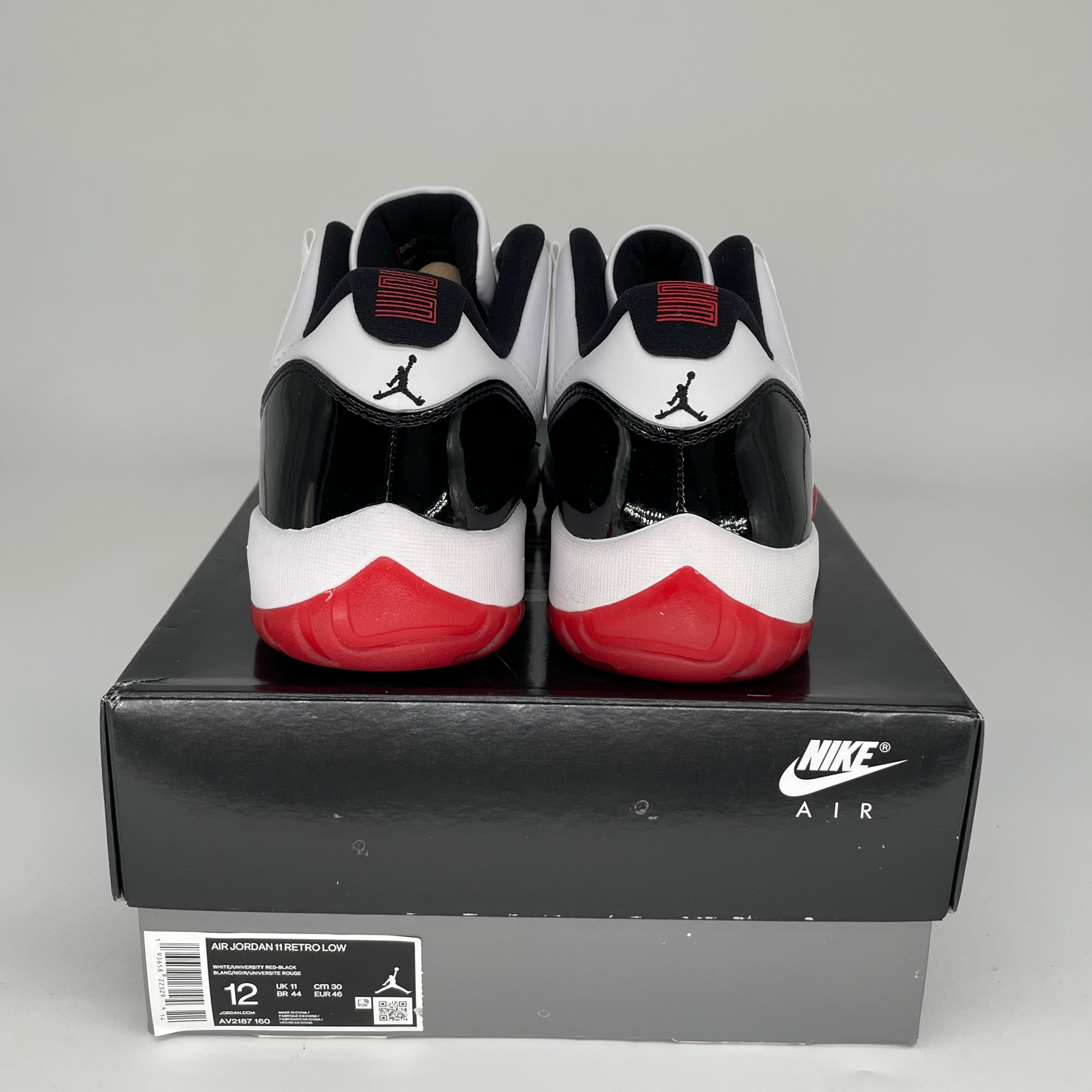 Original Air Jordan 11 Low Concord Bred Men's Basketball Shoes Size 12 (AV2187-160) - Perfect for Casual Wear & Street Fashion