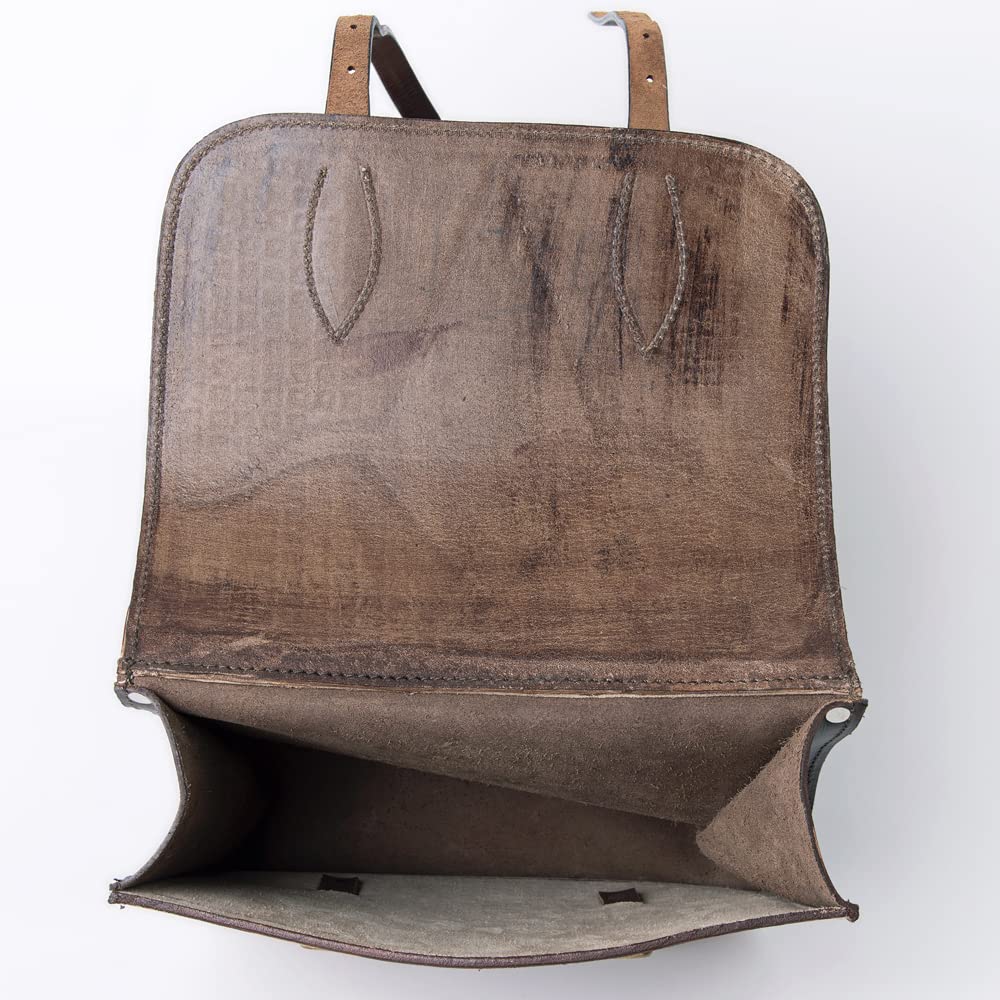 HILASON Genuine Leather Western Horse Saddle Bag - Heavy Duty Trail Riding Saddlebag for Equestrian & Bike | Durable Cowhide Saddle Accessory for Ranch Work, Camping & Outdoor Adventures