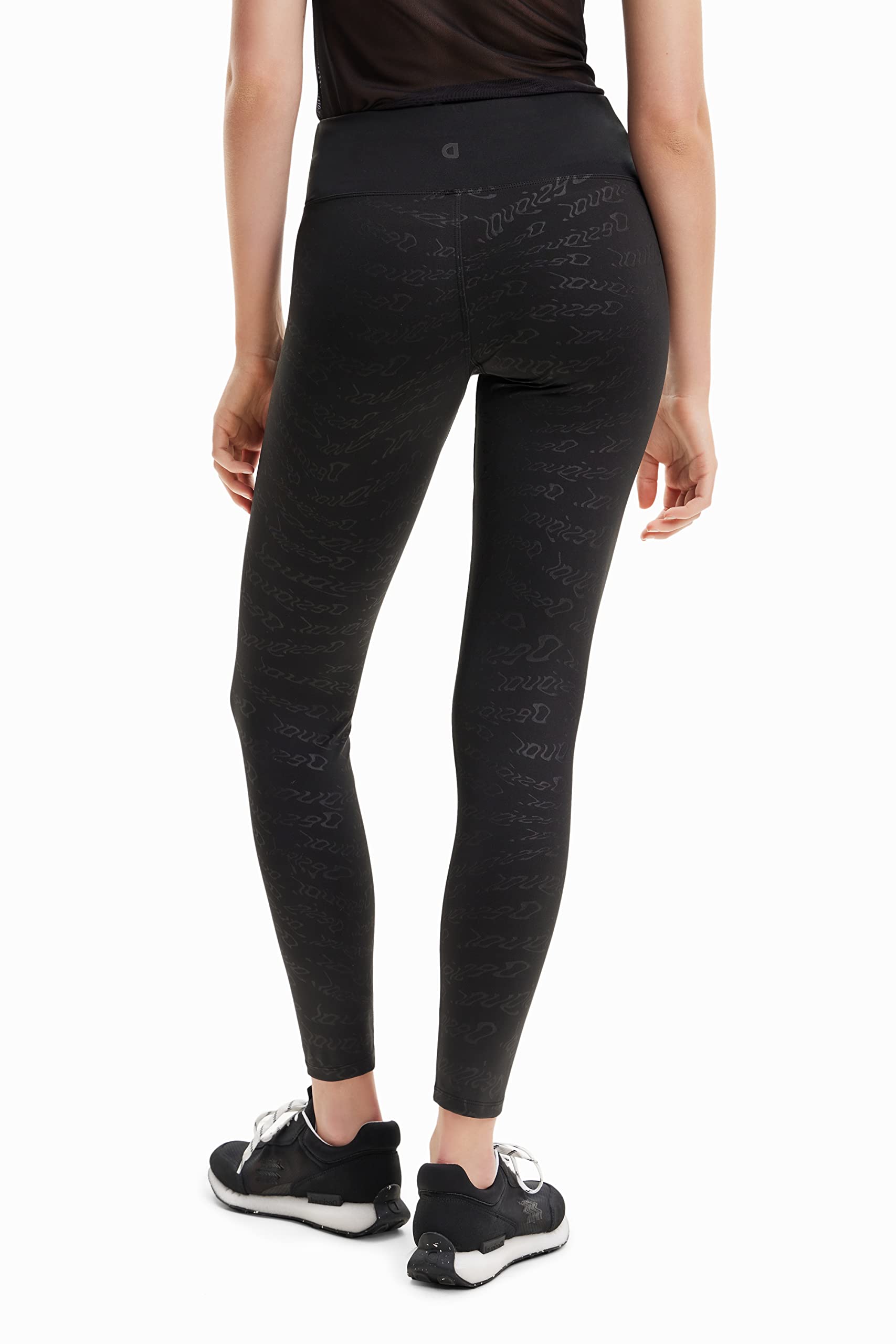 Desigual Women's Stretchy Knit Leggings - Comfortable High Waist Yoga Pants for Workout, Running & Casual Wear