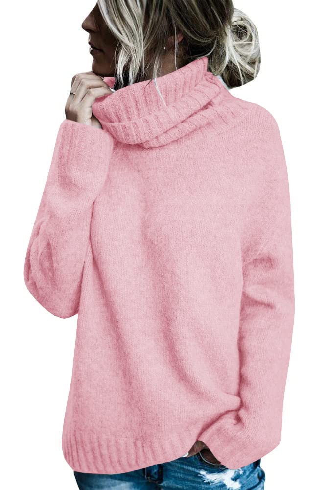FISACE Women's Oversized Turtleneck Sweater - Cable Knit Long Sleeve Pullover Top for Winter | Cozy Casual Wear for Office, Date Night & Fall Outfits
