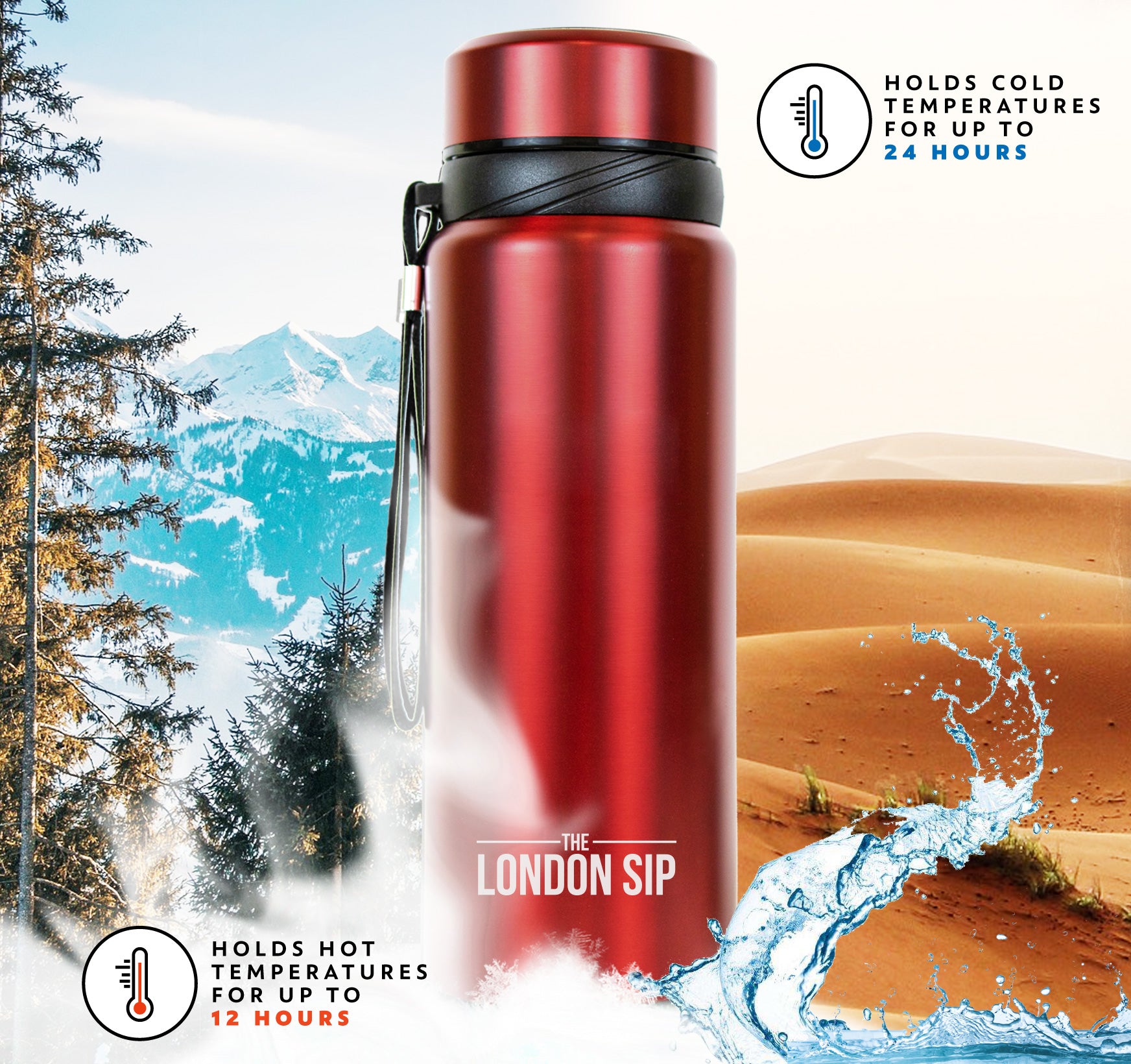 25oz Stainless Steel Tea Infuser Water Bottle - Leak Proof & BPA Free for Hot/Cold Brewing - Perfect for Travel, Gym & Office Hydration