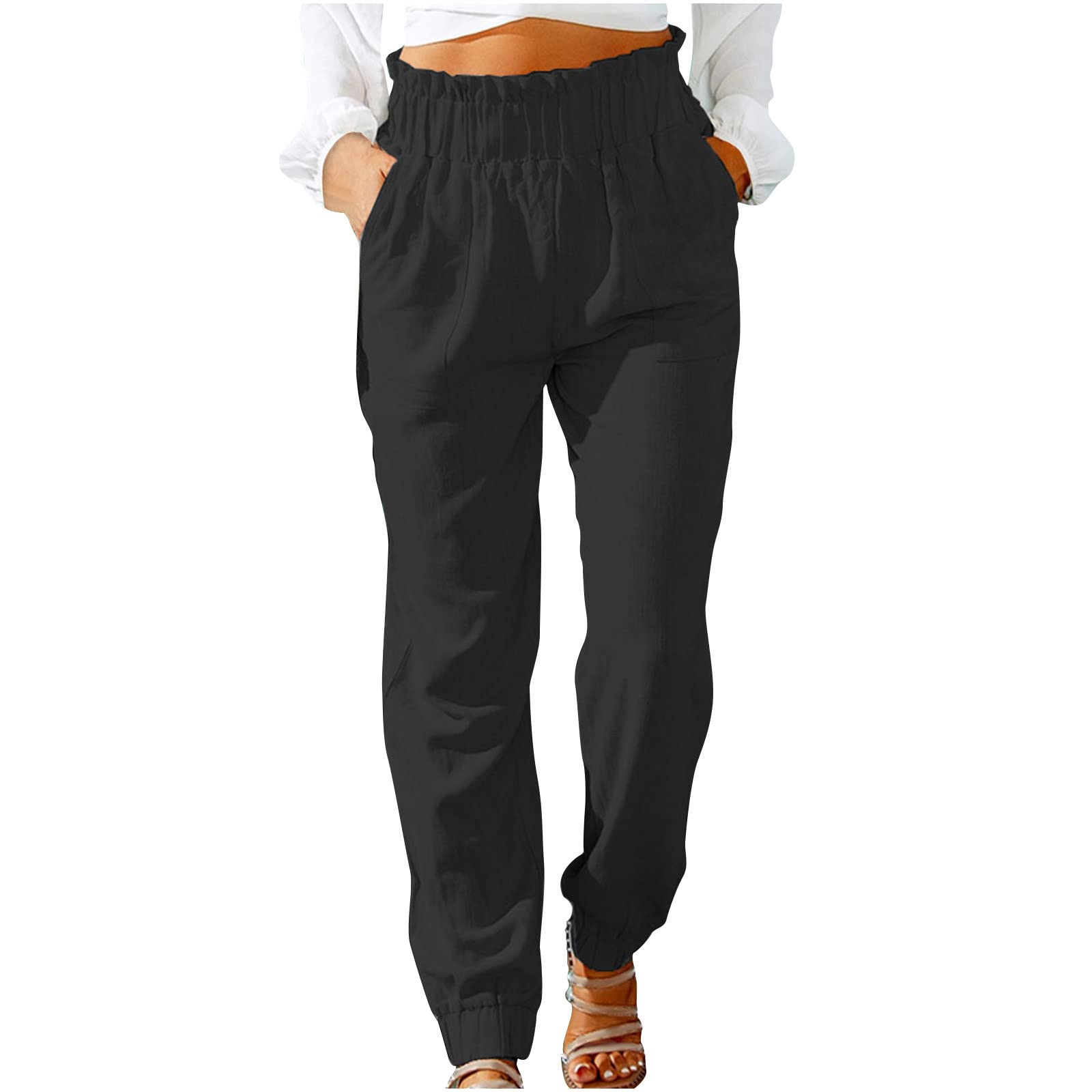 Zquehuo Women's Summer Casual Sleeveless Backless Romper Jumpsuit - Solid Black Straight Leg Lounge Wear for Beach, Vacation & Outdoor Activities (Large)
