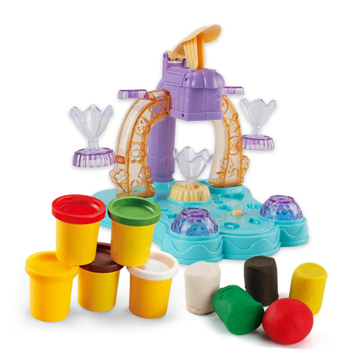DIY Ice Cream Cart Toy Set - 3D Music Lollipop Maker & Candy Station for Kids Role Play | Early Learning Dessert Maker with Clay | Perfect for Pretend Play, Birthday Parties & STEM Activities