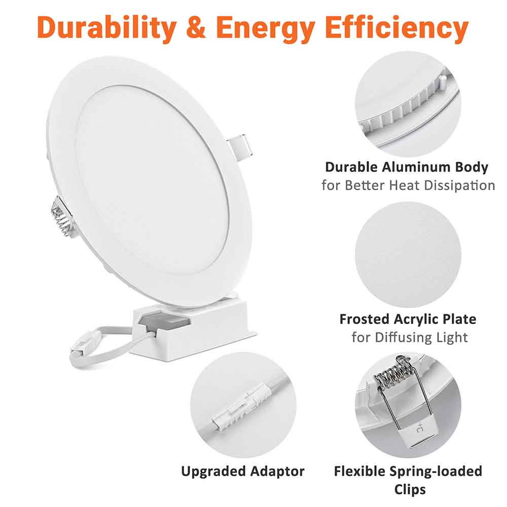3W SMD LED Recessed Downlight Ceiling Light Fixture - 12 Pack | Energy Efficient Dimmable Can Lights for Kitchen, Bathroom & Living Room | TheLAShop