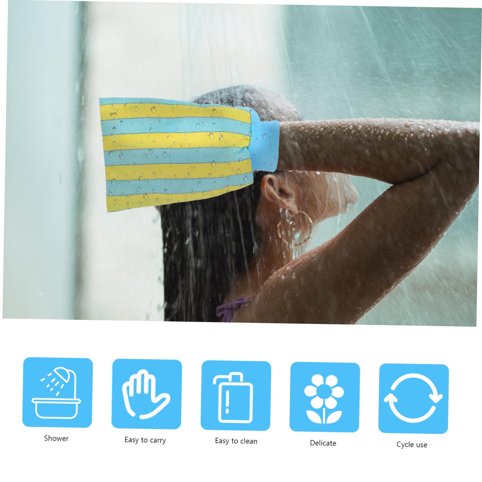 FOMIYES Exfoliating Shower Gloves - Spa Quality Bath Scrub Mitt for Smooth Skin, Home & Body Care - Perfect for Exfoliation, Massage & Relaxation (Random Style)
