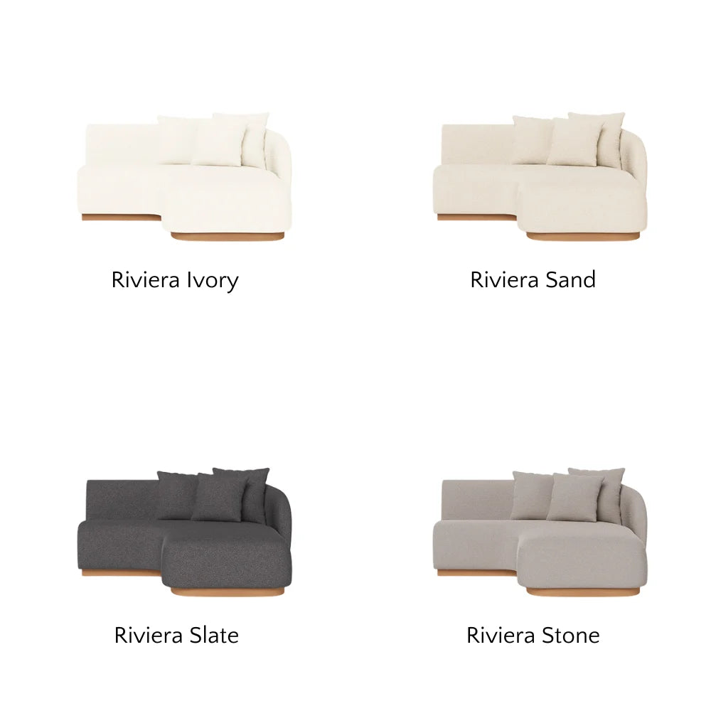 Como Outdoor Curved Chaise Lounge Right Sectional Sofa - Waterproof Wicker Patio Furniture for Poolside, Garden, and Backyard Relaxation
