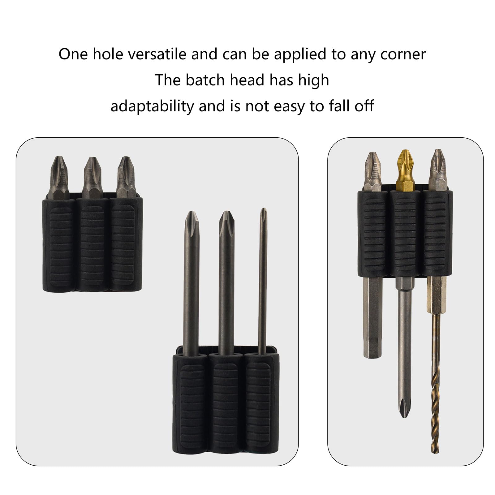 Muloo Drill Bit Holder Tool Holster - Magnetic Power Drill Accessory for Home Improvement & DIY Projects | Organize Drill Bits with Adhesive Fasteners | Perfect for Workshop, Garage & Construction Sites