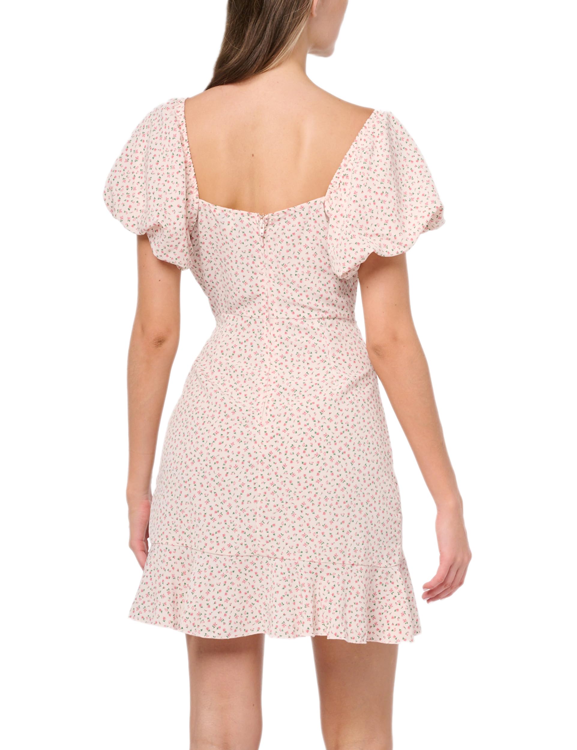 Stylish Women's Short Bubble Sleeve Faux Wrap Dress - Elegant Casual & Party Wear for Summer Outfits, Date Nights & Special Occasions