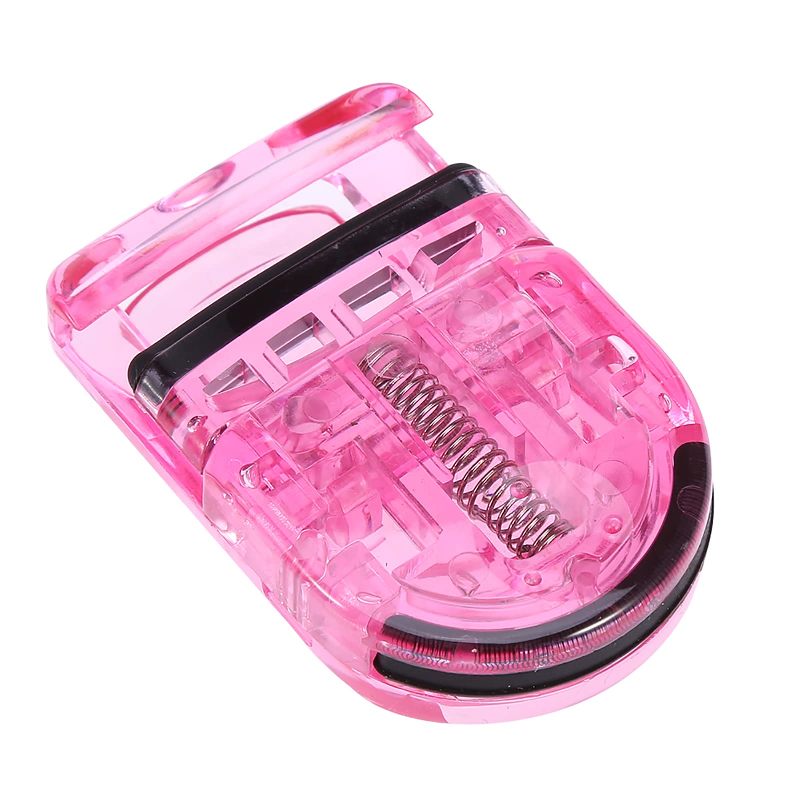 Mini Portable Eyelash Curler Clip - Rubber Pad Eyelash Curler for Perfect Curls, Pink Makeup Tool for Home & Travel Use