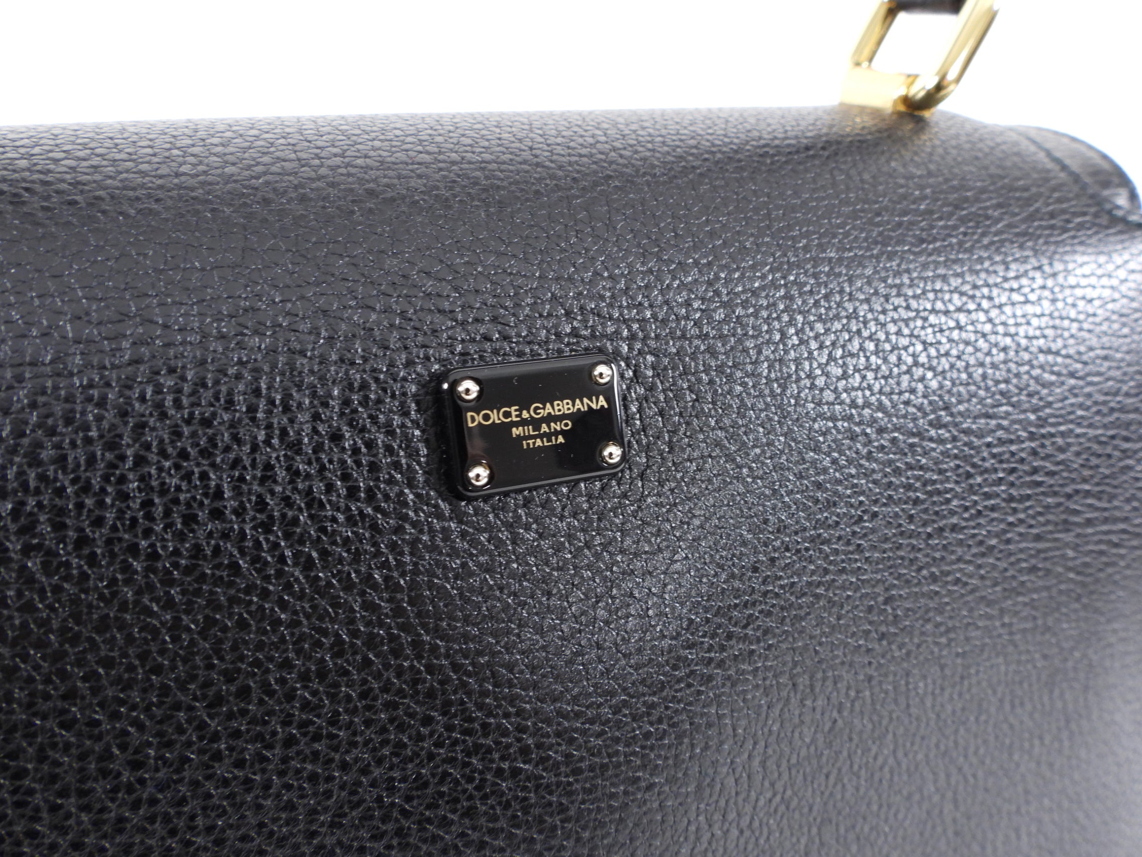 Dolce & Gabbana Greta Black Leather Medium Shoulder Satchel Bag for Women - Perfect for Work, Travel & Evening Events