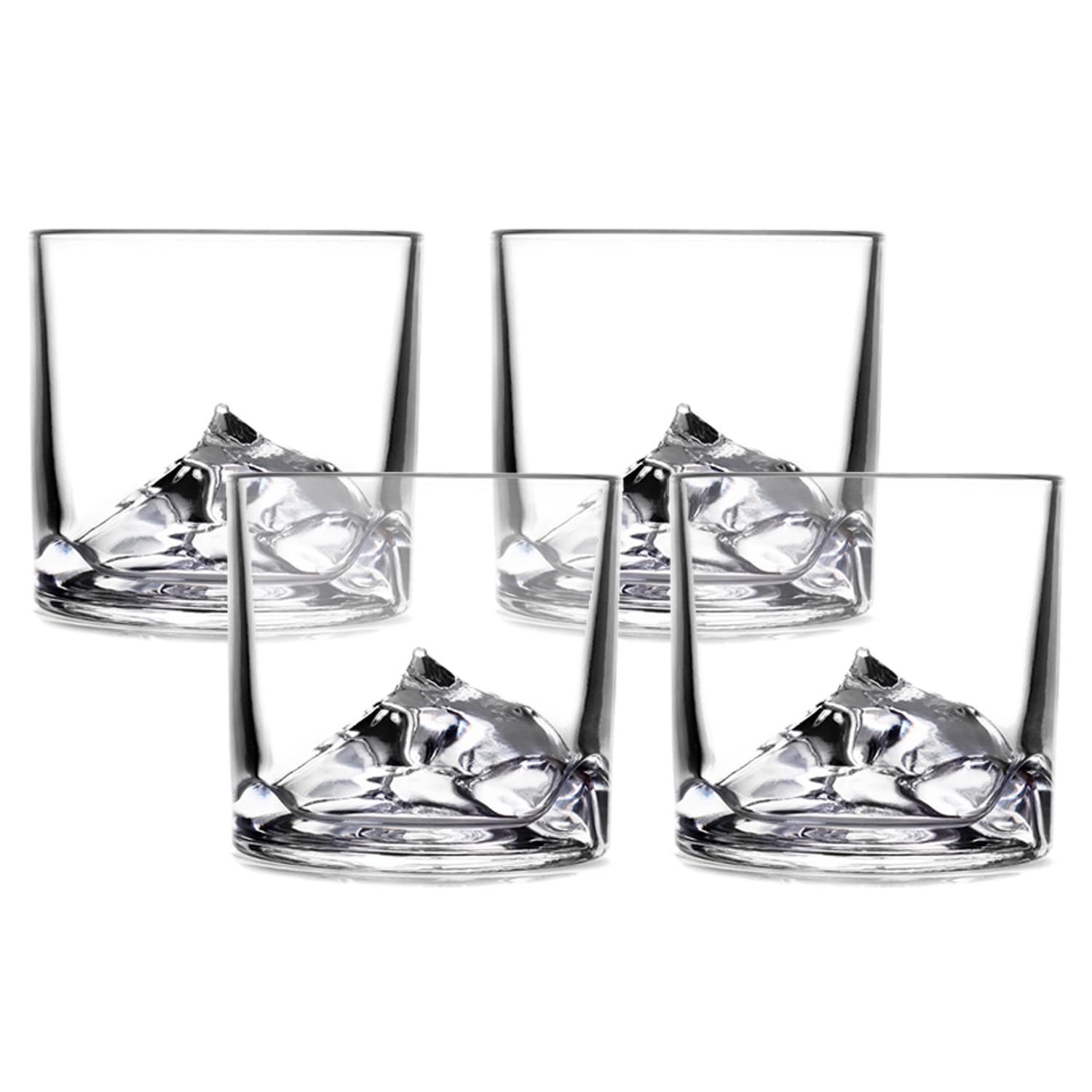 Premium Everest Mountain Crystal Whiskey Decanter Set with 4 Old Fashioned Glasses - 1000ml Luxury Bourbon & Scotch Decanter Gift for Men - Perfect for Home Bars, Weddings & Anniversary Gifts