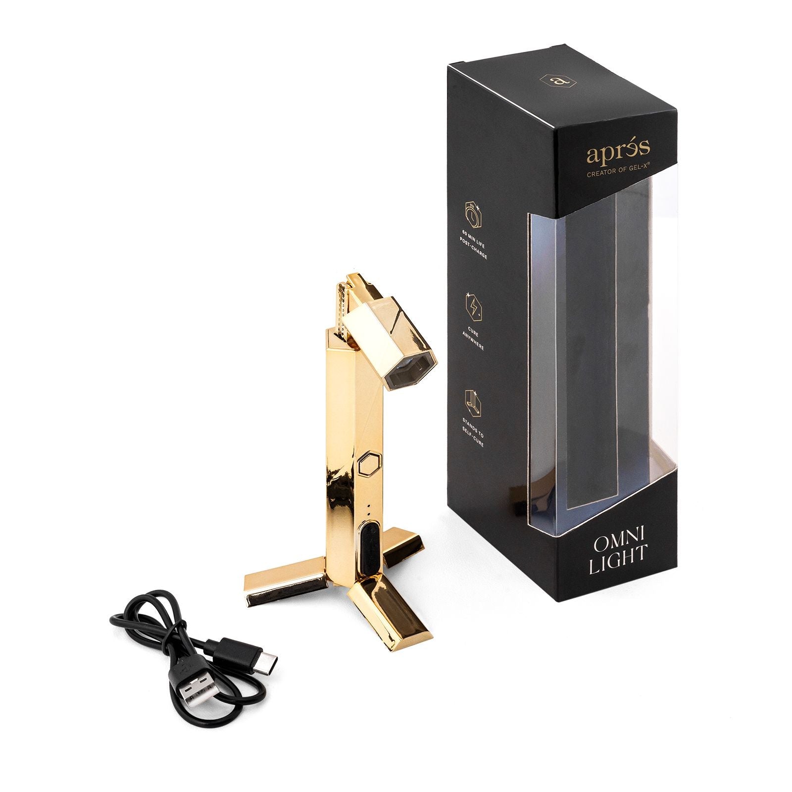 Apres Gel X Omni Light Gold Nail Extension Kit - Professional Salon Quality Press On Nails for Long Lasting Manicures - Perfect for Weddings, Parties & Special Occasions