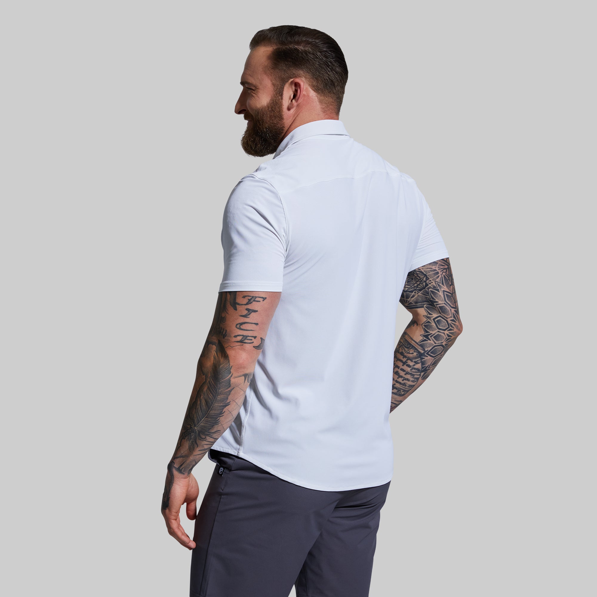 Men's White Short Sleeve Network T-Shirt - Comfortable Cotton Crew Neck Tee for Casual Wear, Gym & Everyday Outfits