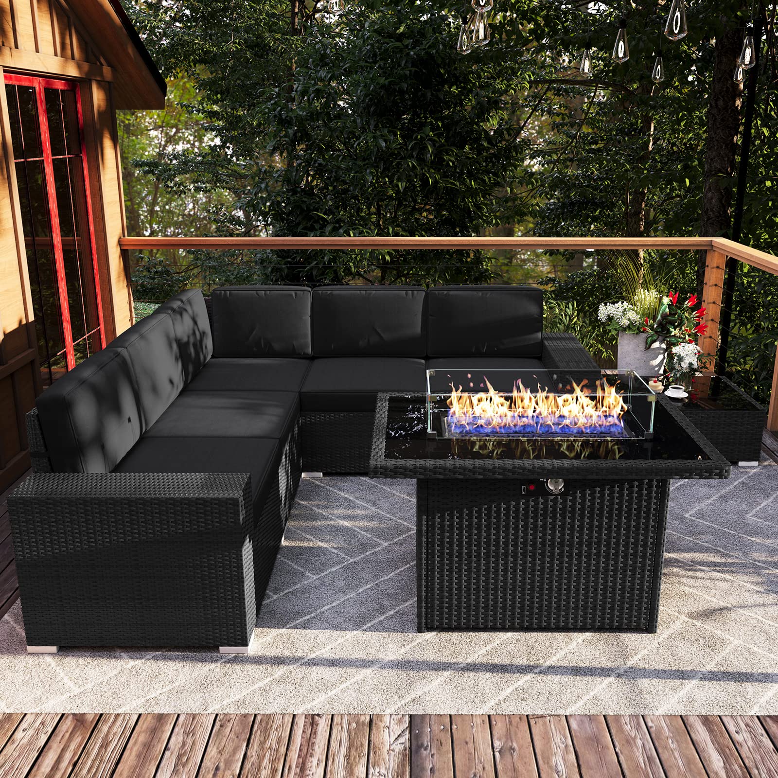 7-Piece Outdoor Patio Furniture Set with 44