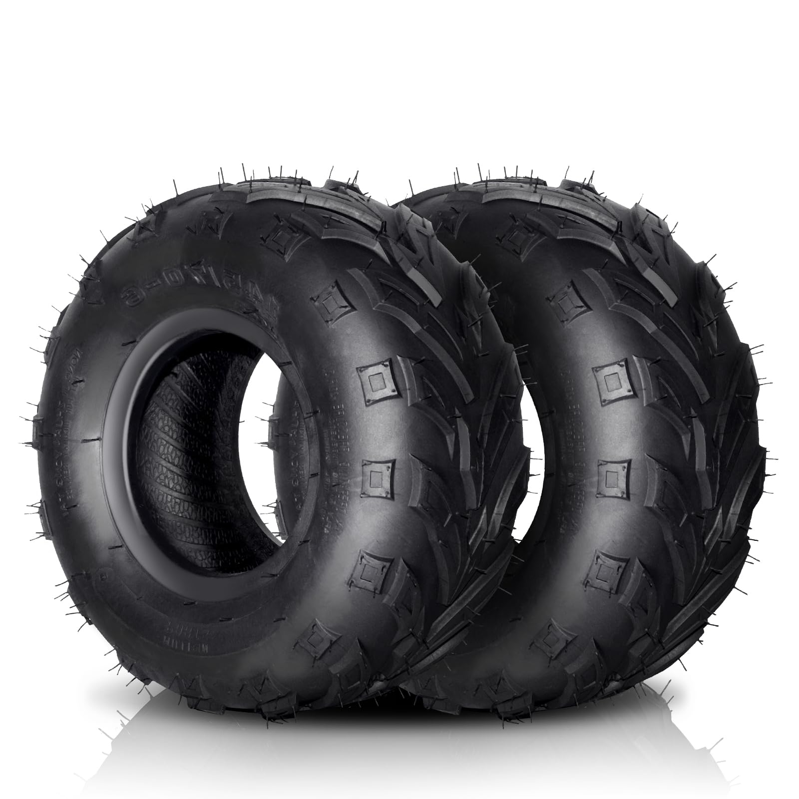 145/70-6 ATV UTV Go Kart Tires - 4 Ply Rated Tubeless Rubber Tires (Pack of 2) - Perfect for Off-Road Adventures, Trail Riding & All-Terrain Vehicles