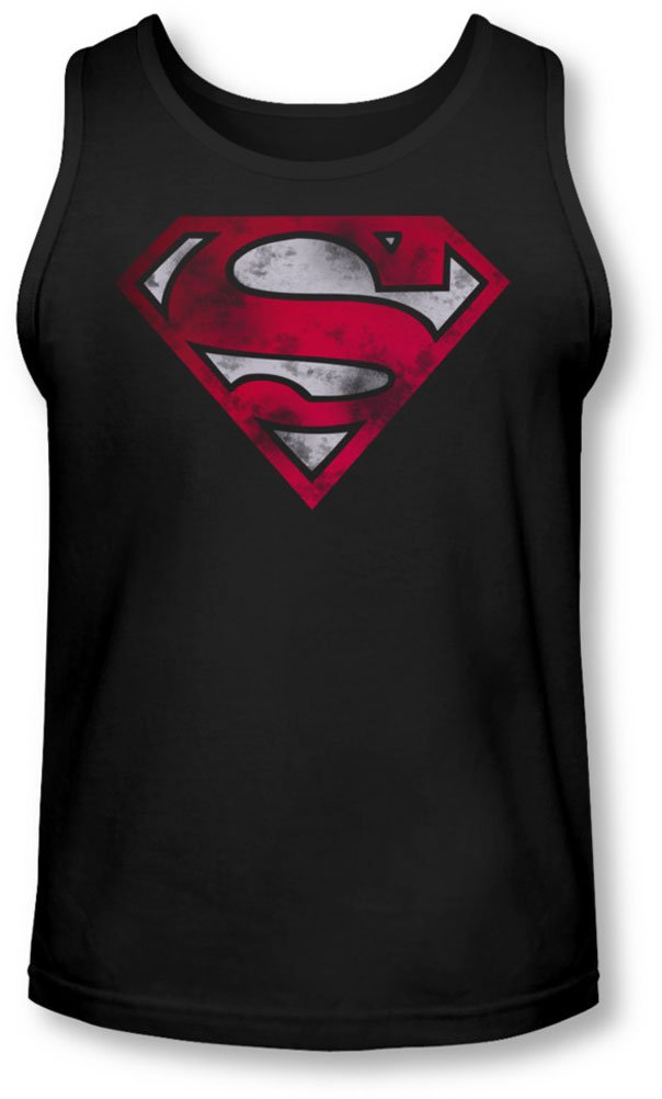 Superman Men's War Torn Shield Graphic Tank Top - Casual Superhero Shirt for Comic Fans & Cosplay