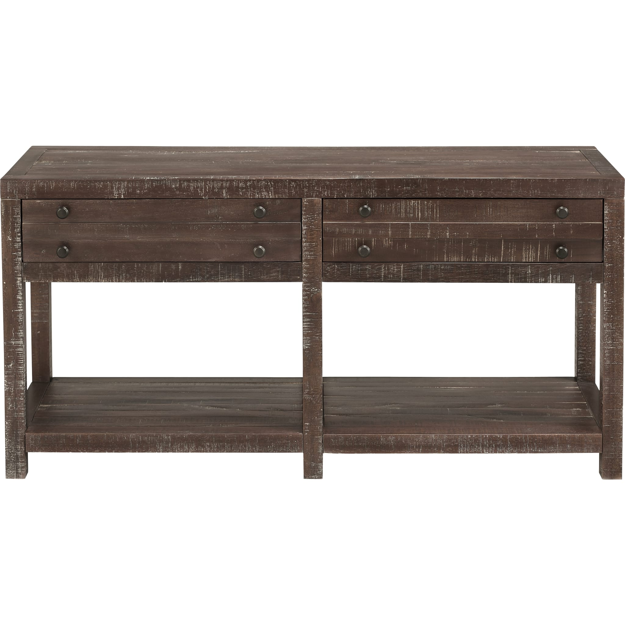 Townsend Solid Wood Console Table in Java Finish - Elegant Entryway Furniture for Hallway & Living Room Decor