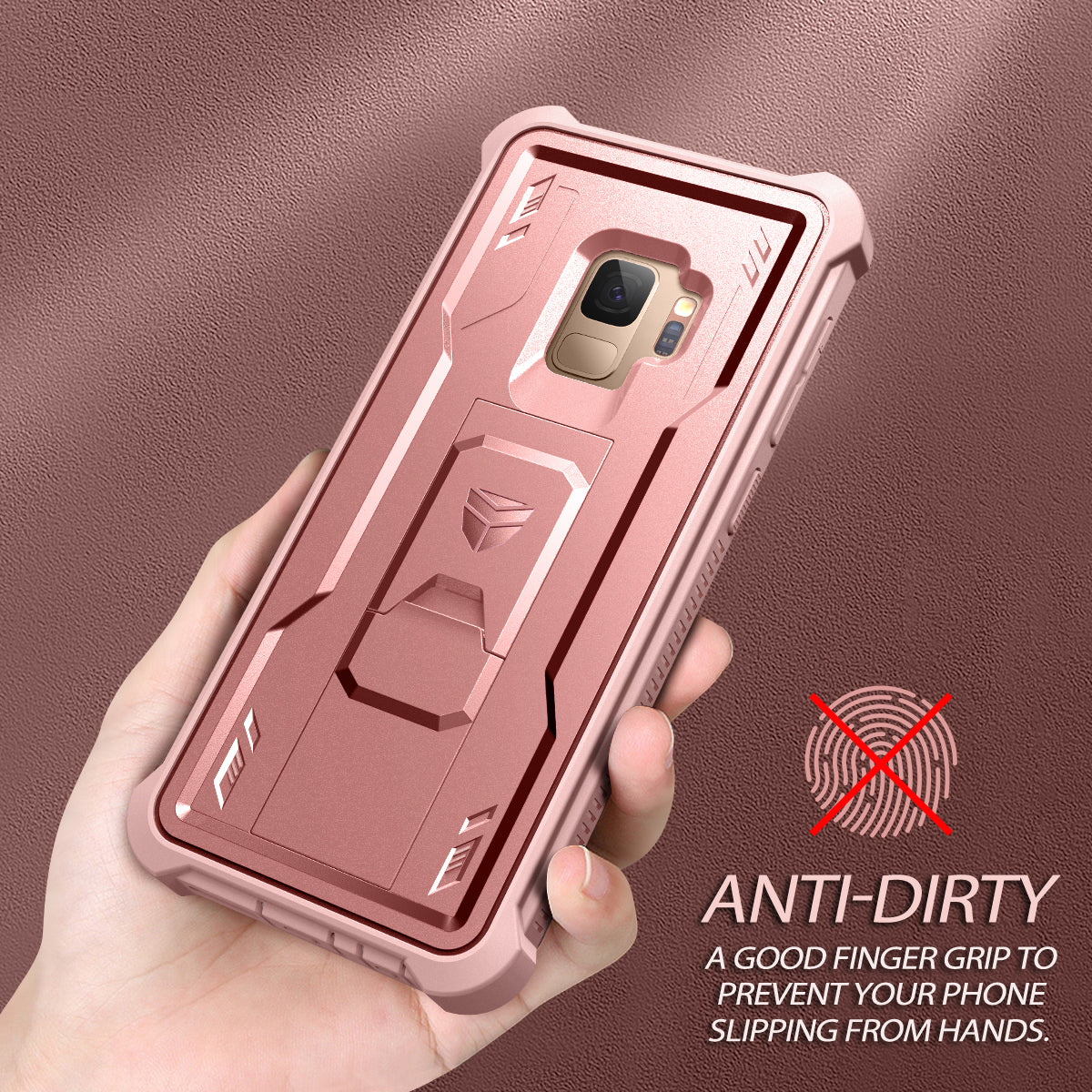 Durable Samsung Galaxy S9 Case with Screen Protector - Heavy Duty Shockproof Rugged Cover, Full Body Protection & Built-in Kickstand - Perfect for Outdoor Activities, Work & Travel